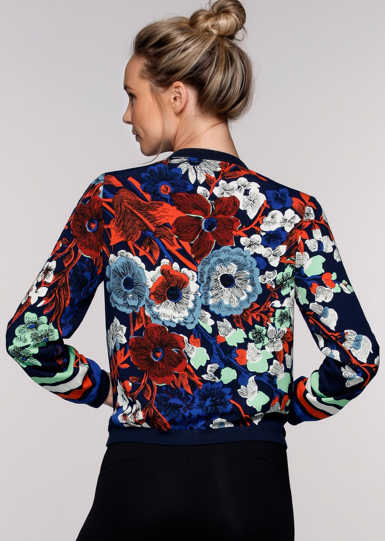 Lorna Jane LJ Retro Bomber Jacket - Ink/Floral