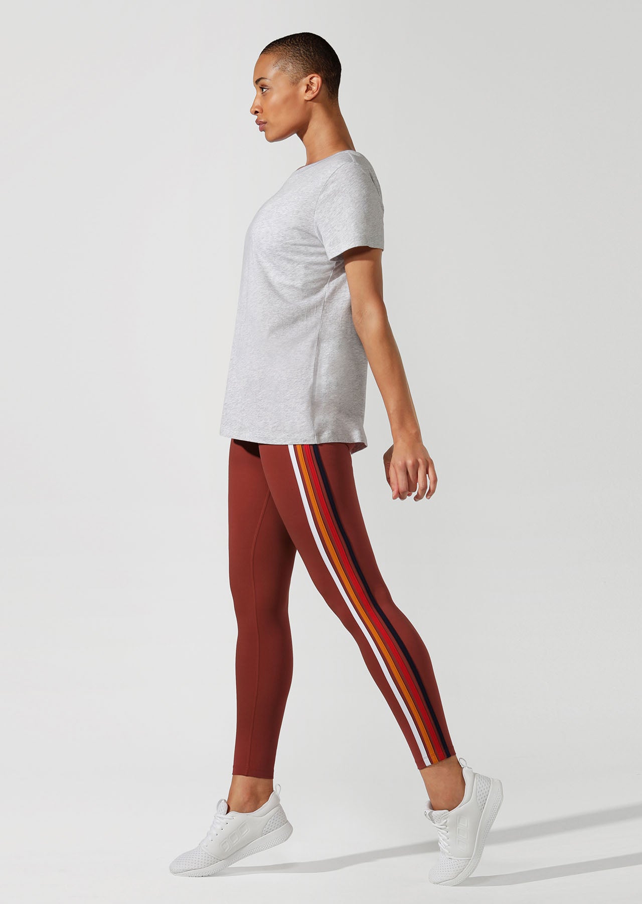 Lorna Jane LJ Varsity Tee - Light Grey Marl