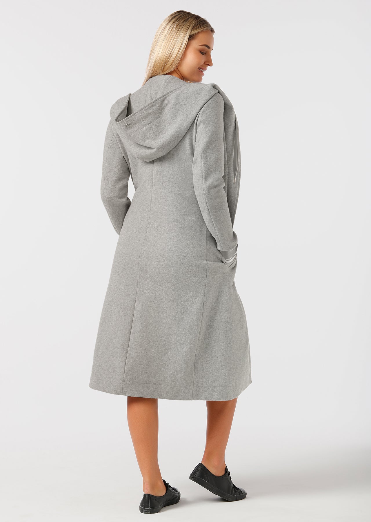 Lorna Jane London Hooded Coat - Mid Grey Marl