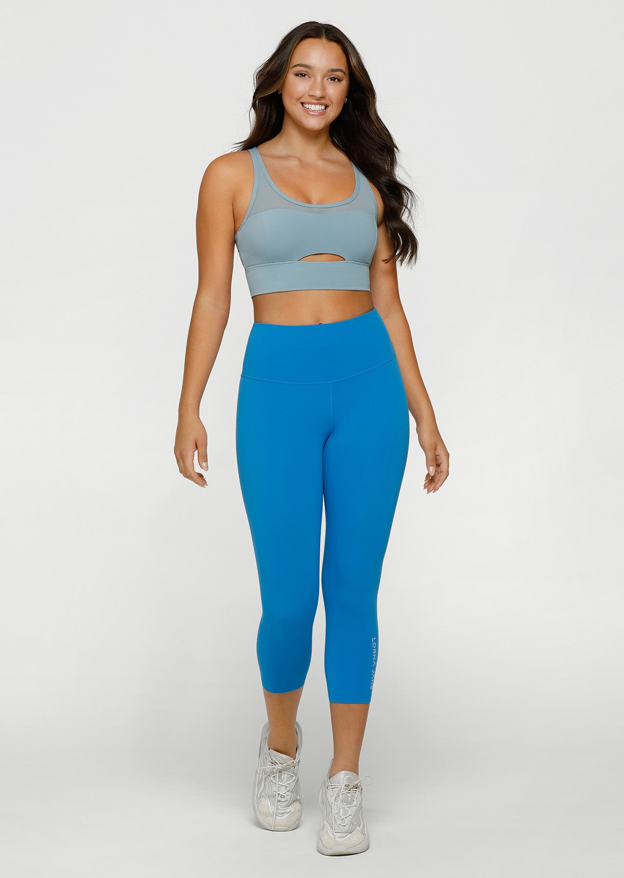 Lorna Jane Long Line Loop Bra - Mirror Blue