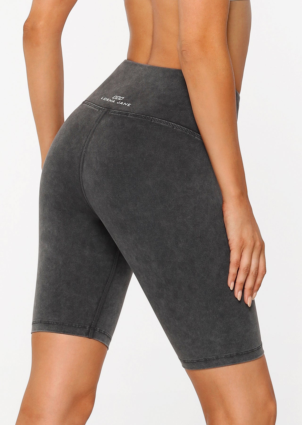 Lorna Jane Long Line Short Tight - Washed Black