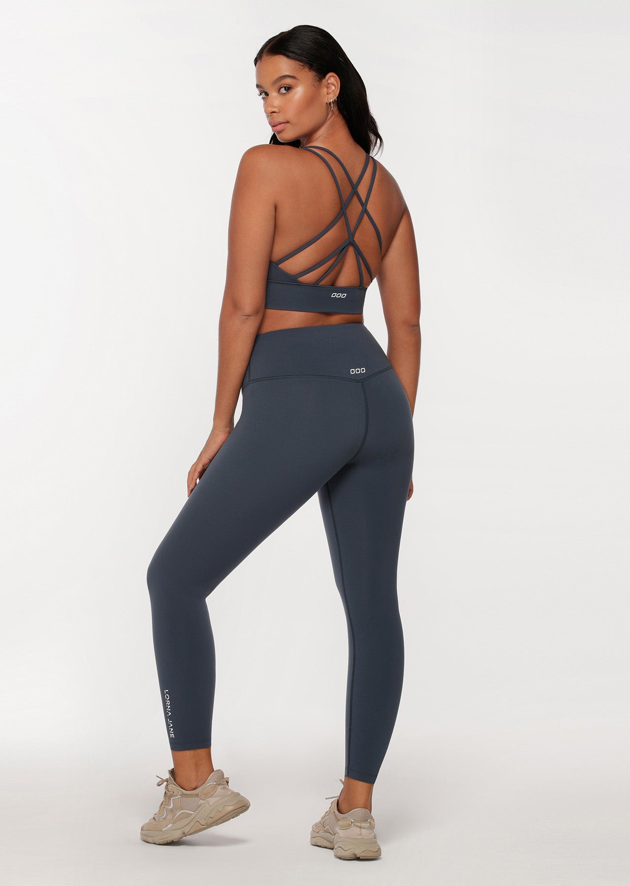 Lorna Jane Lotus Ankle Biter Leggings - Night Time Blue