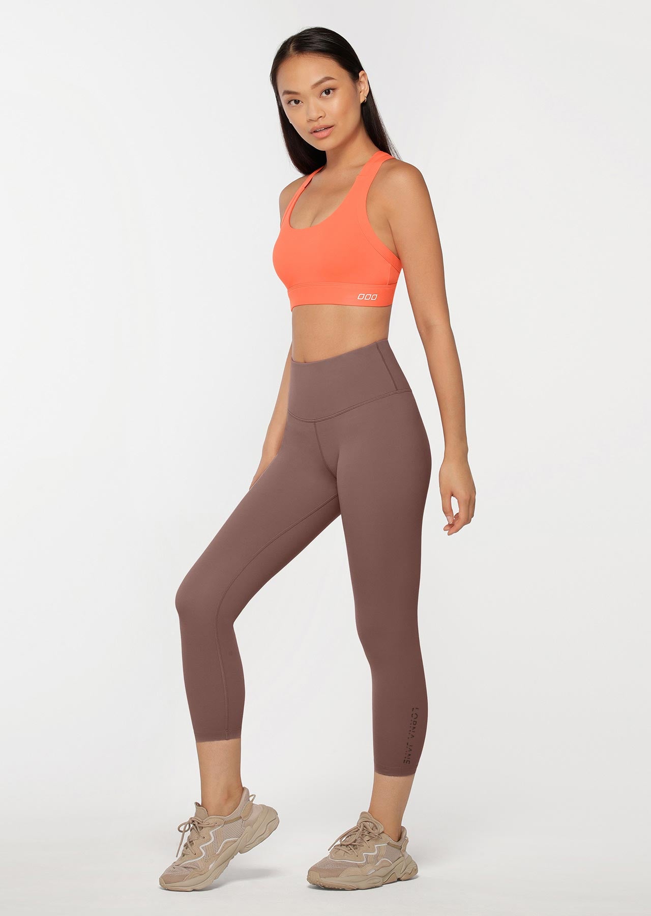 Lorna Jane Lotus Ankle Biter Leggings - Stone