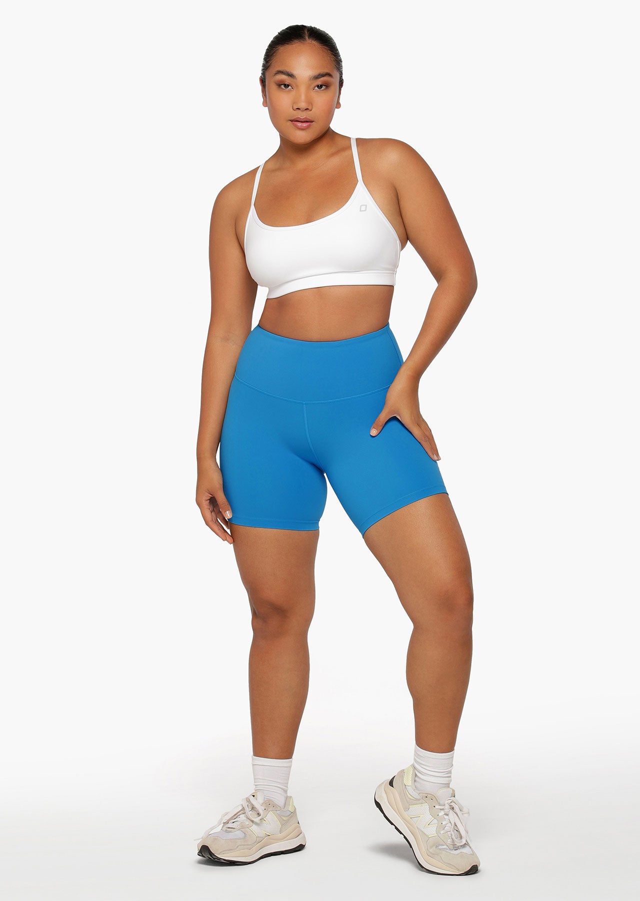 Lorna Jane Lotus No Chafe 16cm Bike Shorts - Cornflower