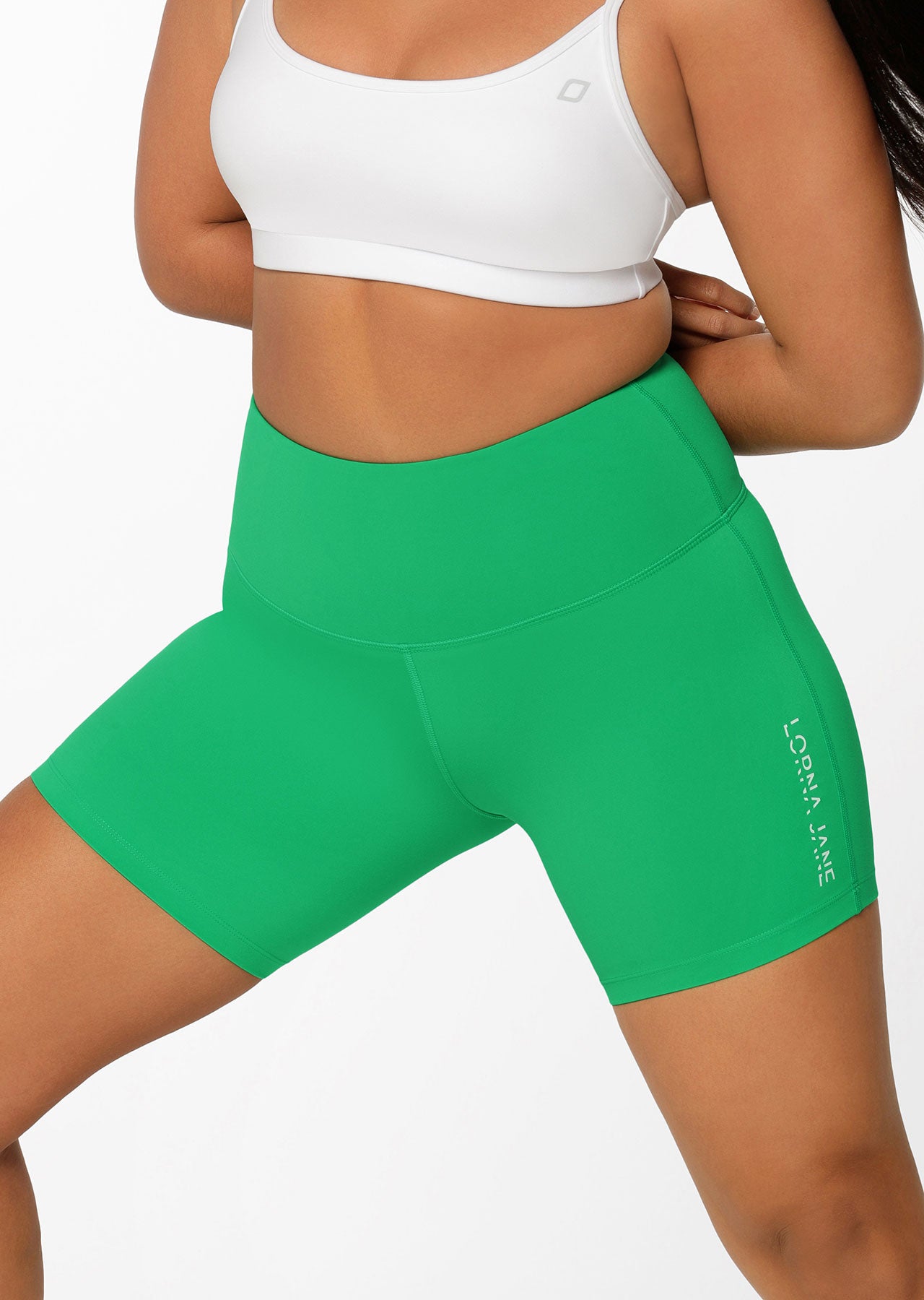 Lorna Jane Lotus No Chafe 16cm Bike Shorts - Mojito