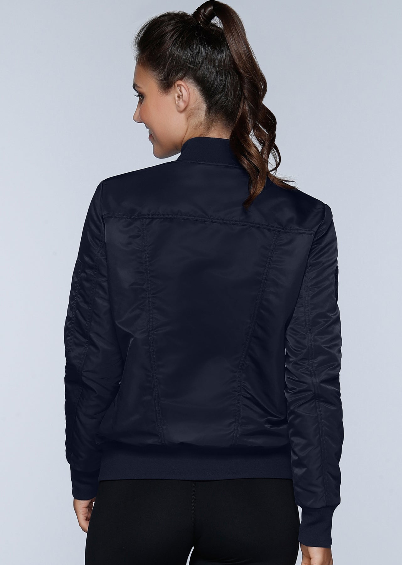 Lorna Jane Luxe Fleece Bomber - Platinum Navy
