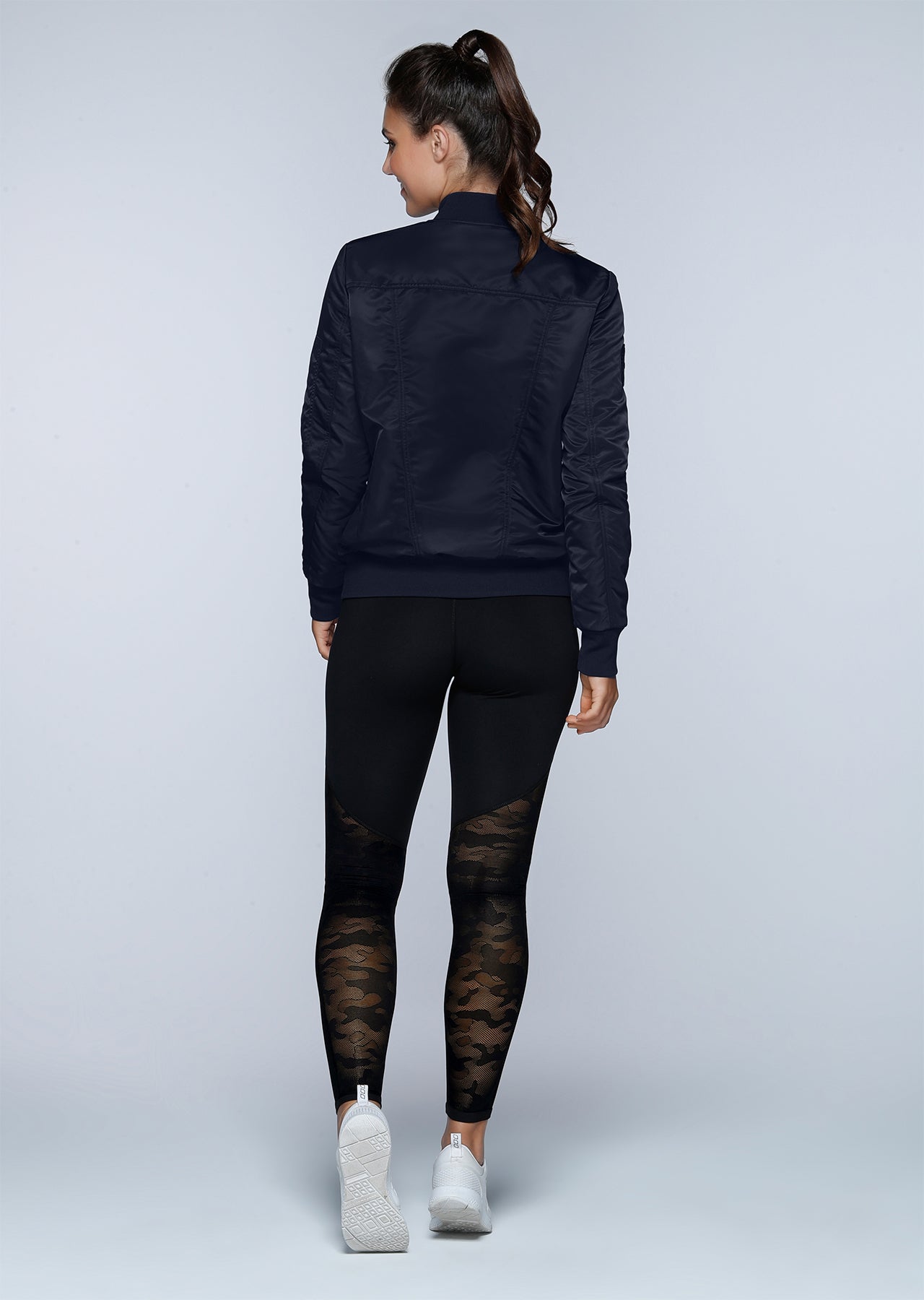 Lorna Jane Luxe Fleece Bomber - Platinum Navy