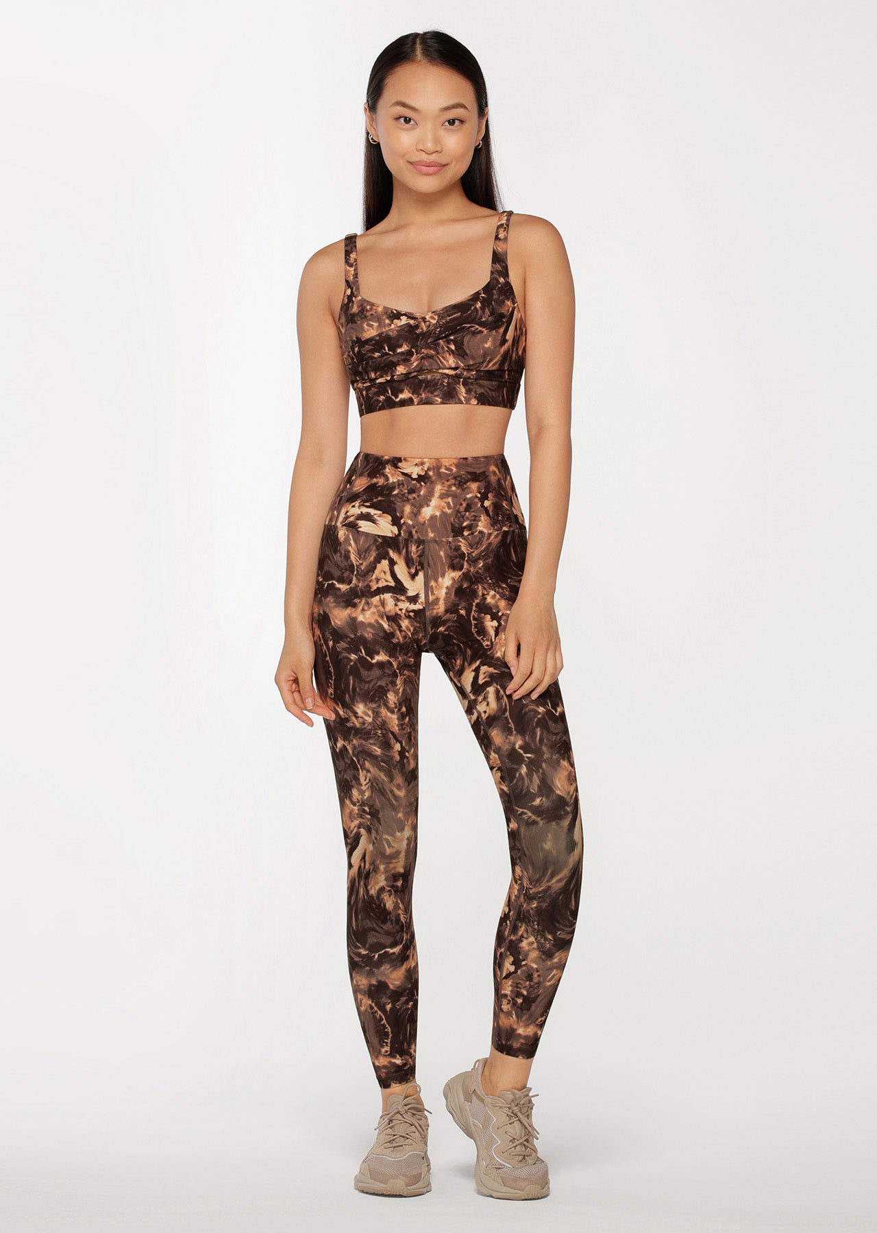 Lorna Jane Marble Twist Sports Bra - Marble Print