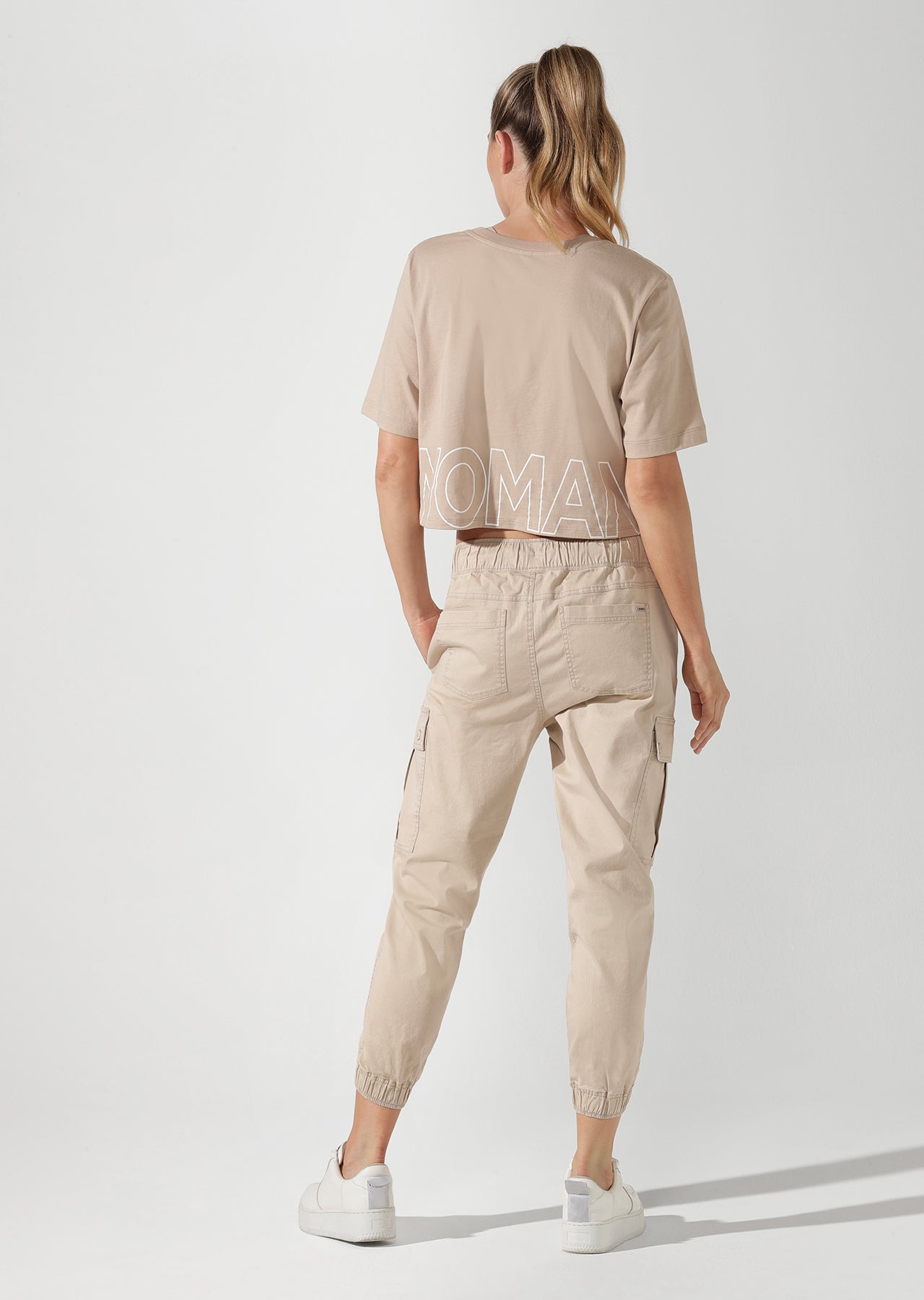 Lorna Jane Moto Cropped Pants - Off White