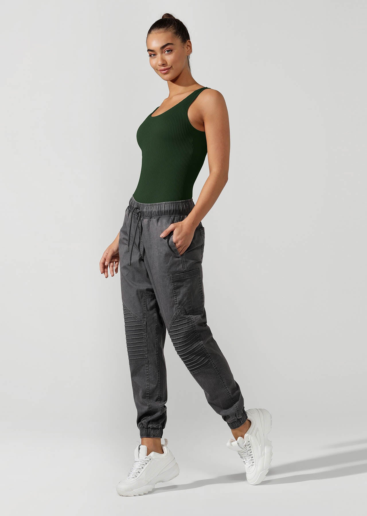 Lorna Jane Moto Street Pants - Titanium