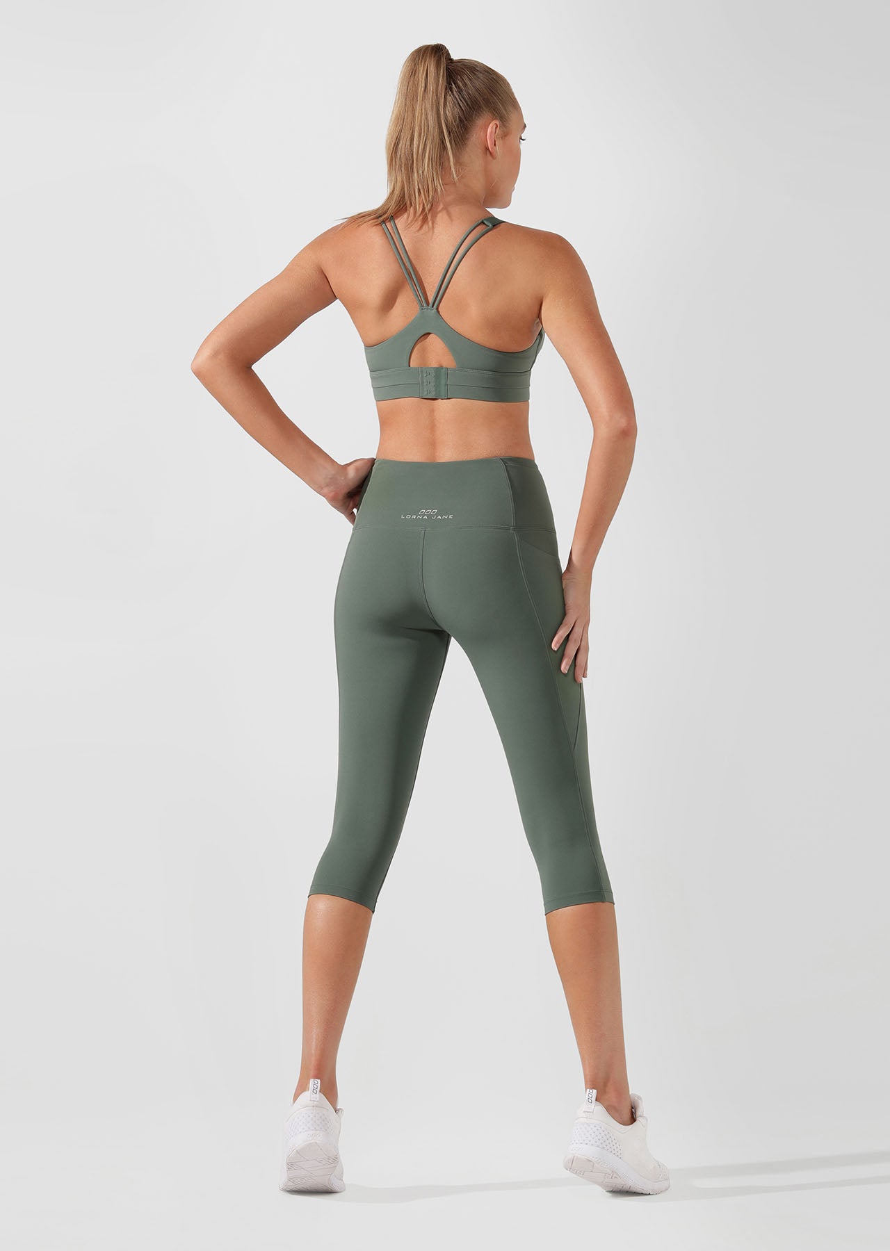 Lorna Jane Move Core Phone Pocket 3/4 Tight - Military