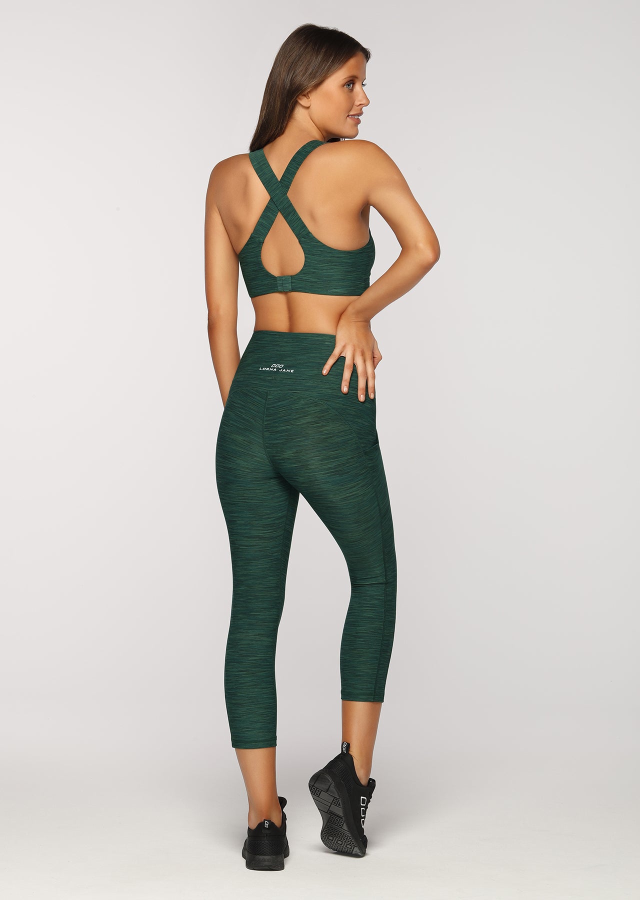 Lorna Jane Movement Core 7/8 Tight - Olive Green/Black Marl