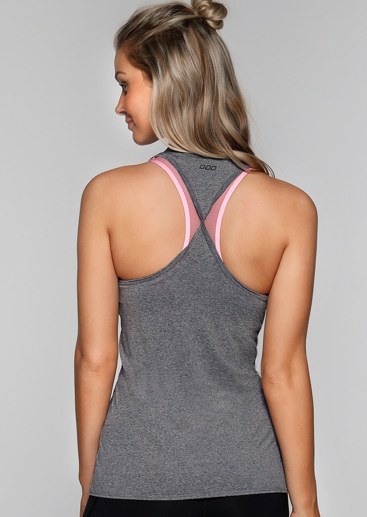 Lorna Jane Never Give Up Active Tank - Mid Grey Marl