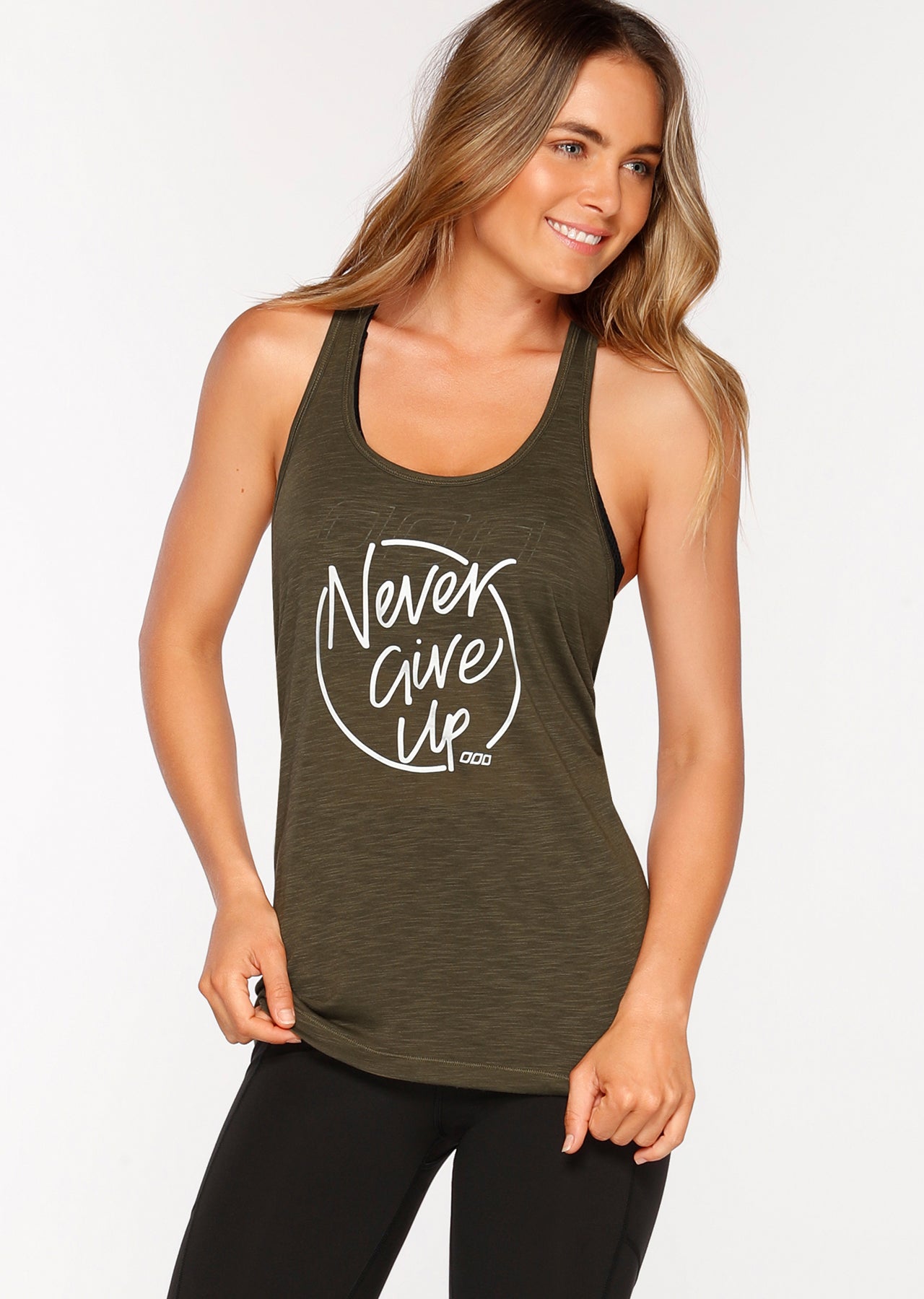 Lorna Jane Never Give Up Tank - Safari