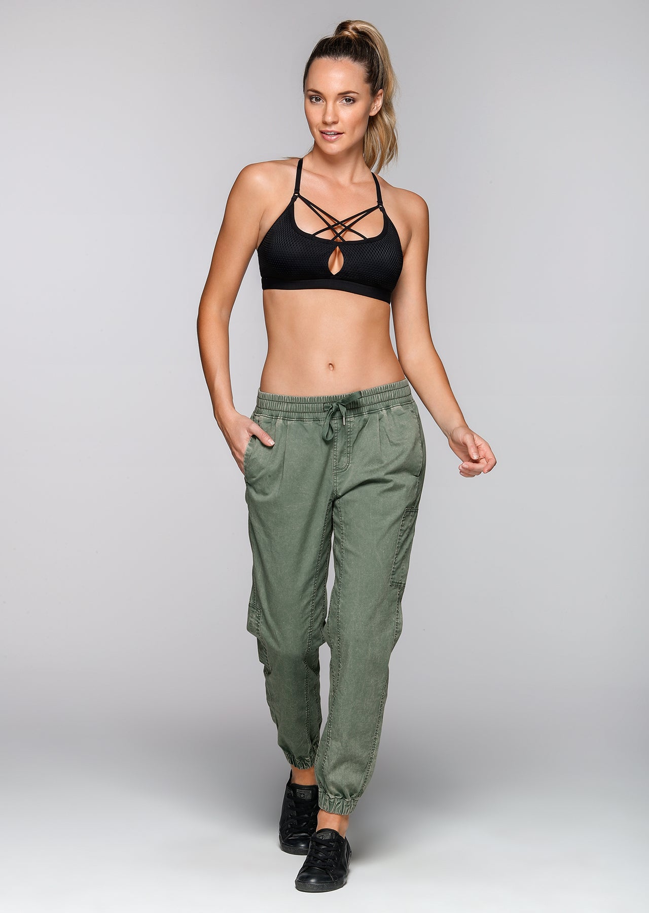 Lorna Jane On The Go F/L Pants - Light Khaki