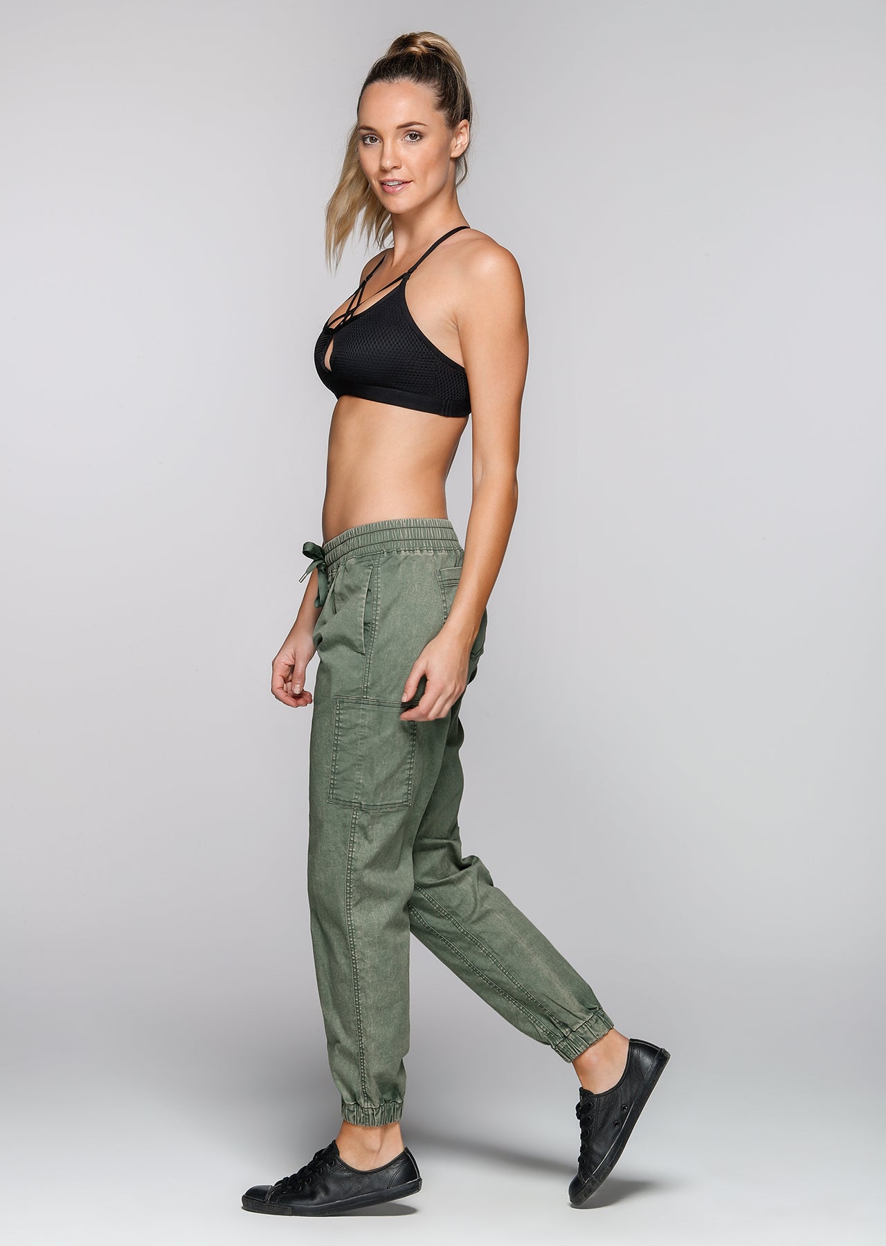 Lorna Jane On The Go F/L Pants - Light Khaki