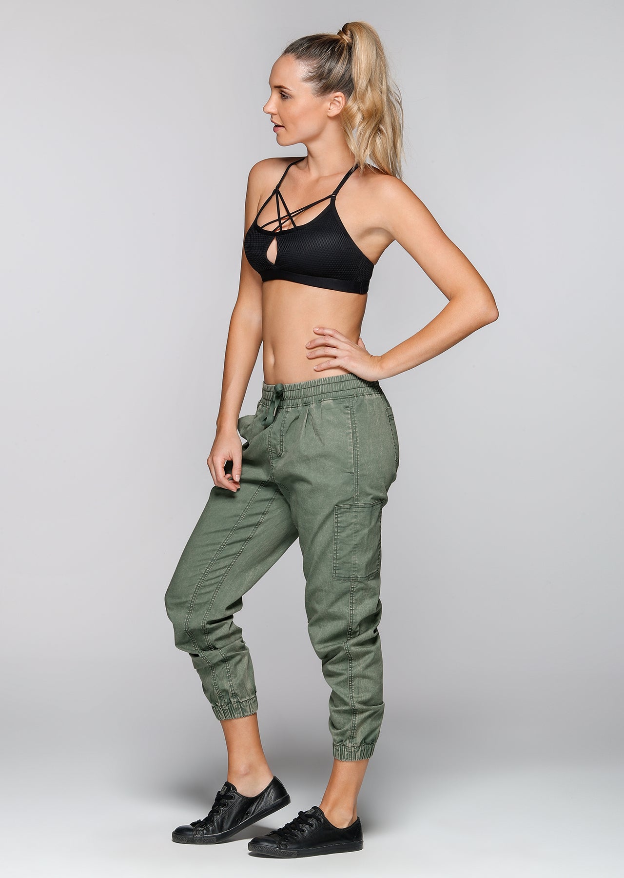 Lorna Jane On The Go F/L Pants - Light Khaki