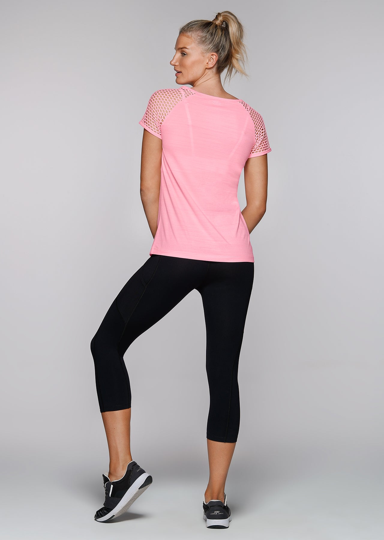 Lorna Jane Pick Up The Pace Active Tee - Pale Fairy Floss Marl