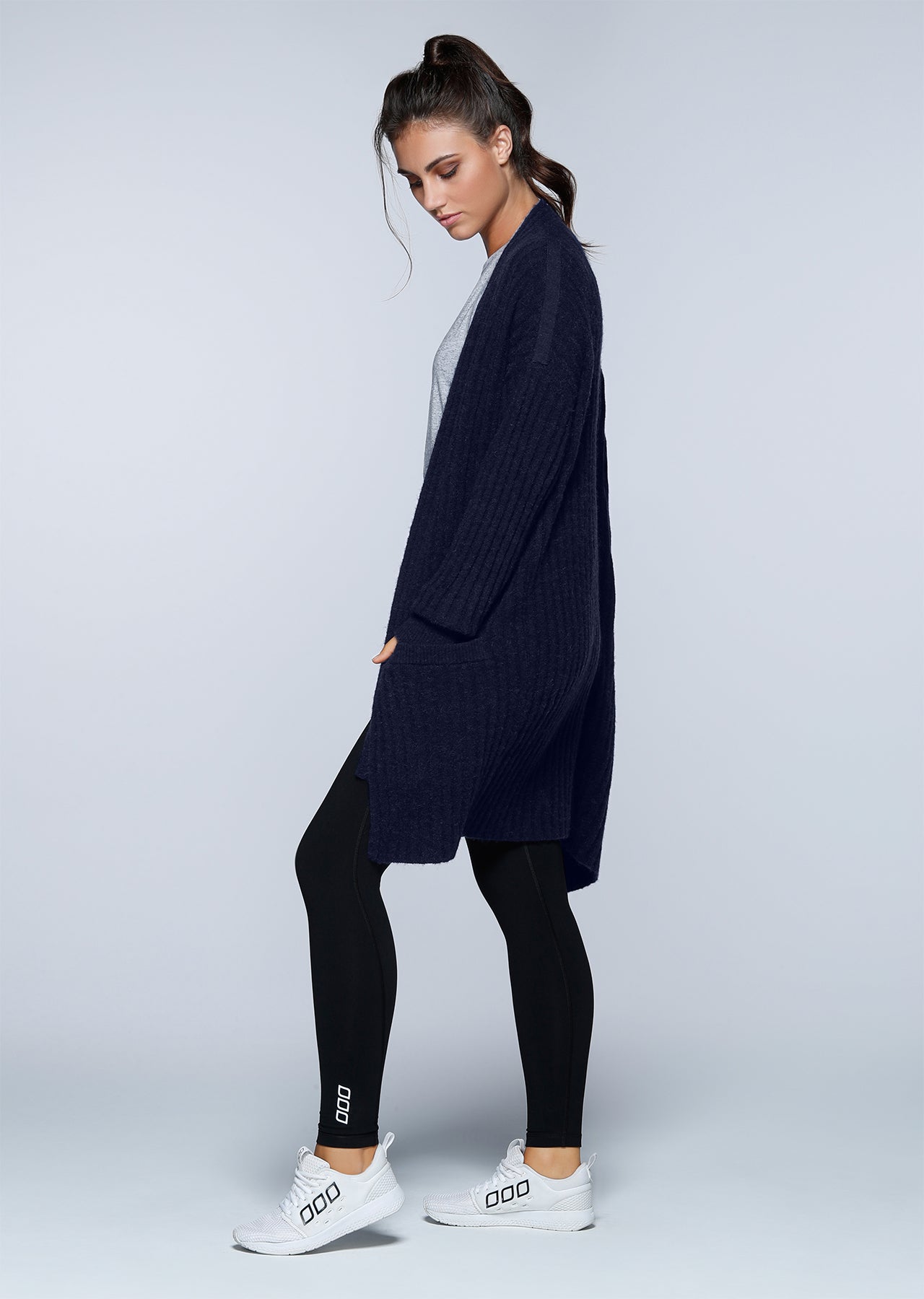 Lorna Jane Post Practice Knit Cardi - Ink