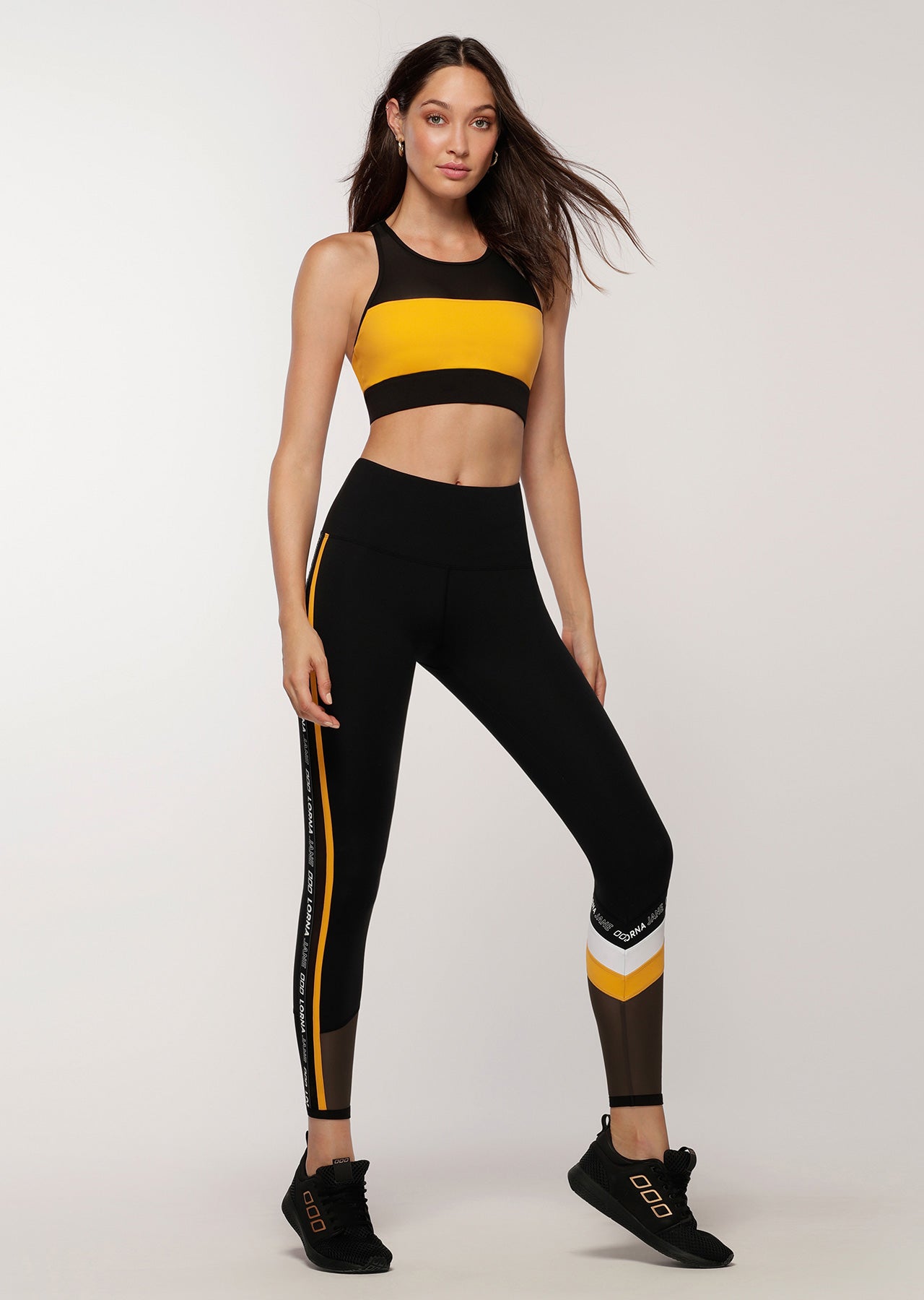 Lorna Jane Racer High Support Bra - Tuscan/Black