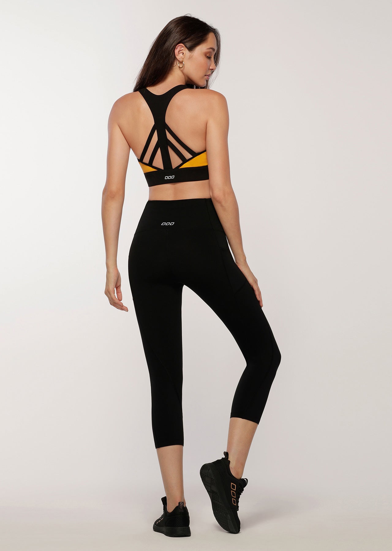 Lorna Jane Racer High Support Bra - Tuscan/Black