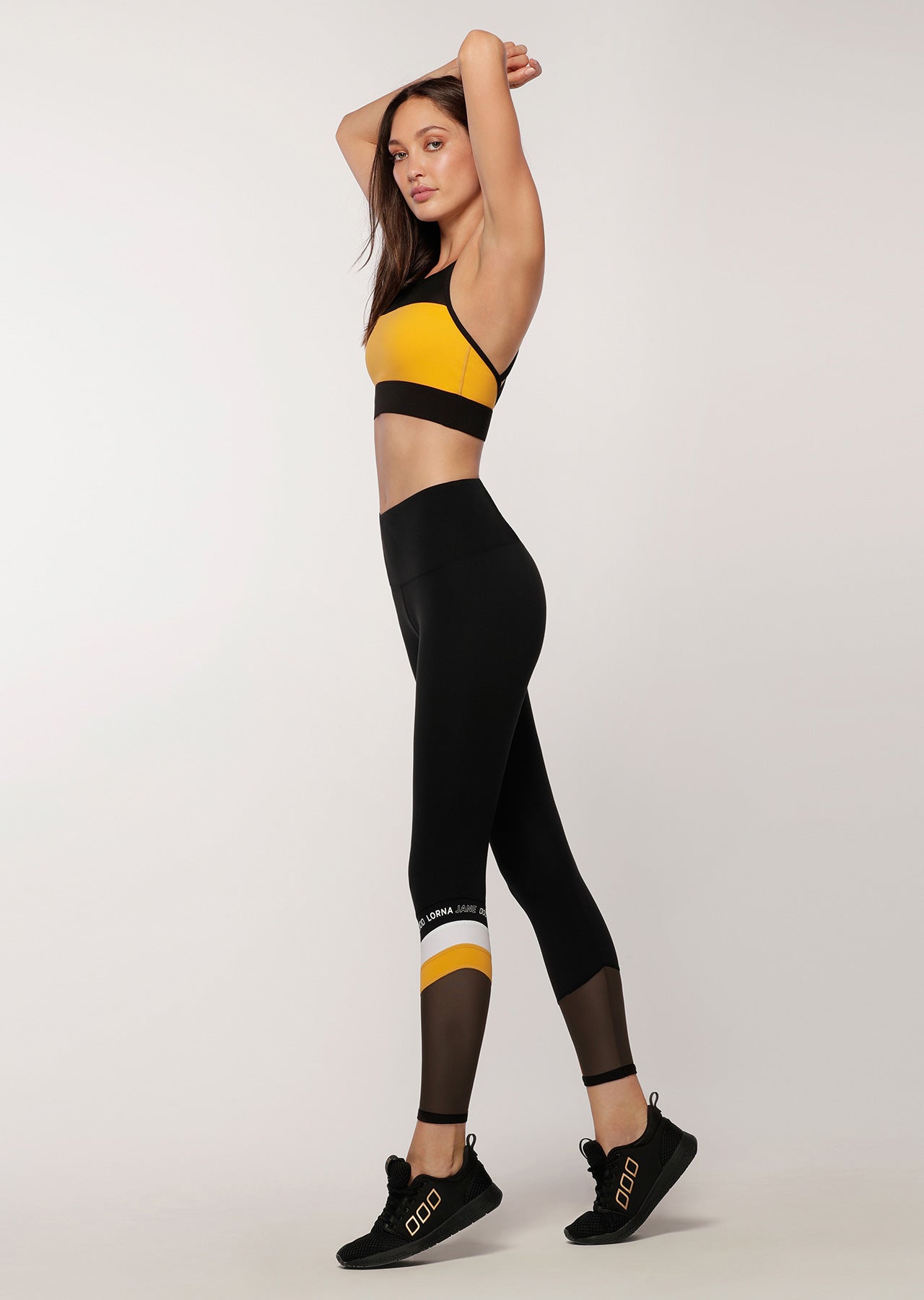 Lorna Jane Racer High Support Bra - Tuscan/Black