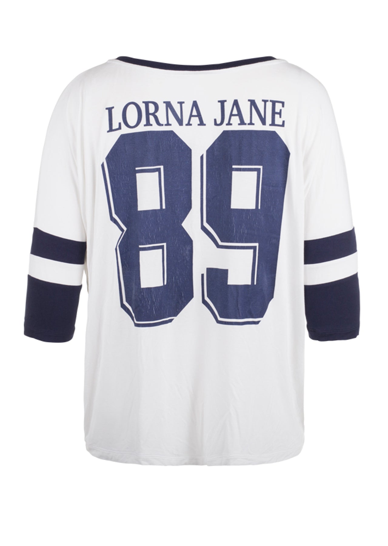 Lorna Jane Retro LJ Cropped Slv Top - White