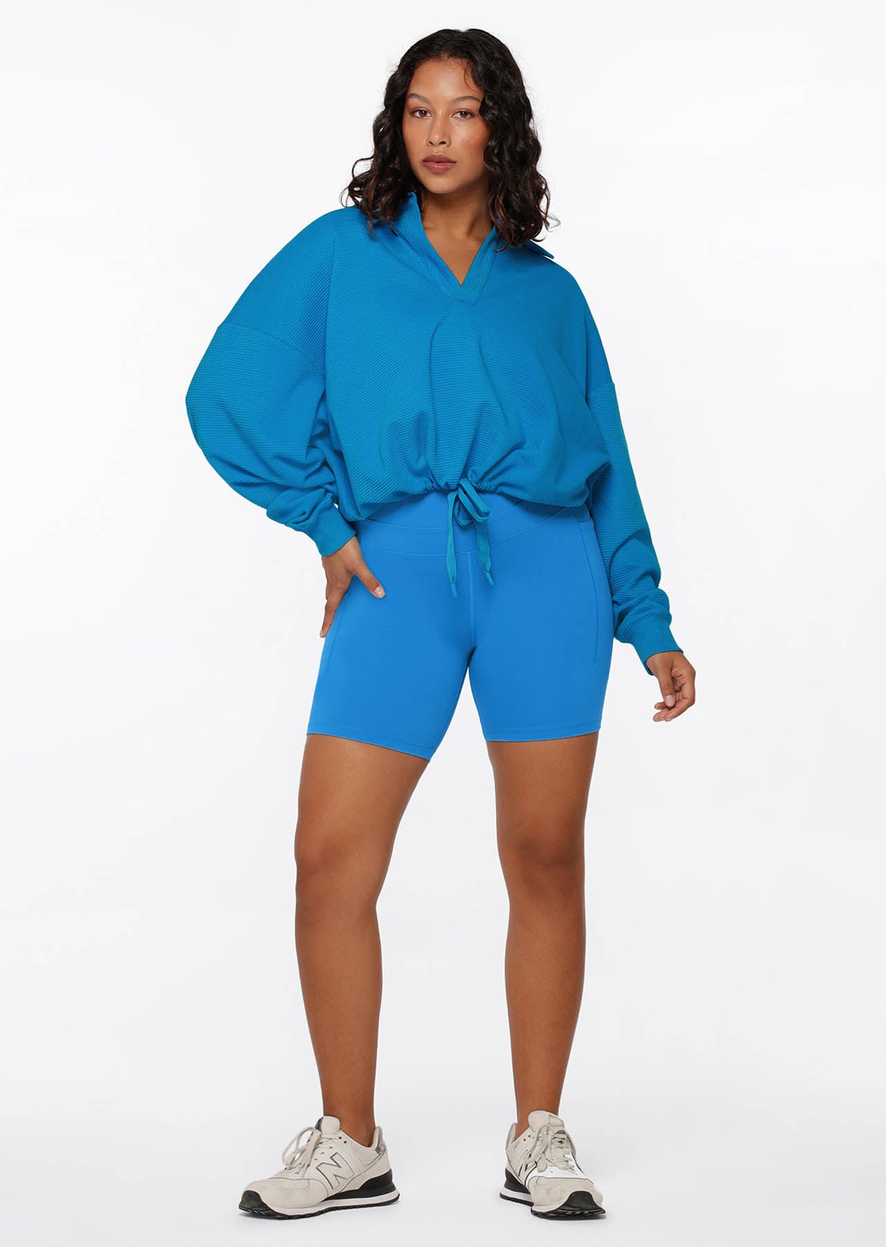 Lorna Jane Rib Polo Sweater - Cornflower