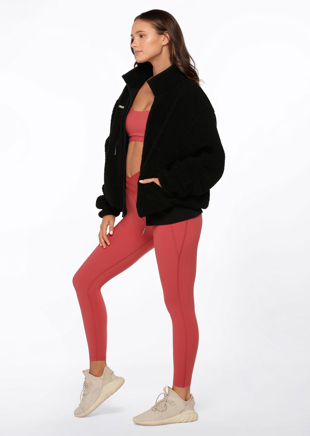 Lorna Jane Sherpa Zip Thru Jacket - Black