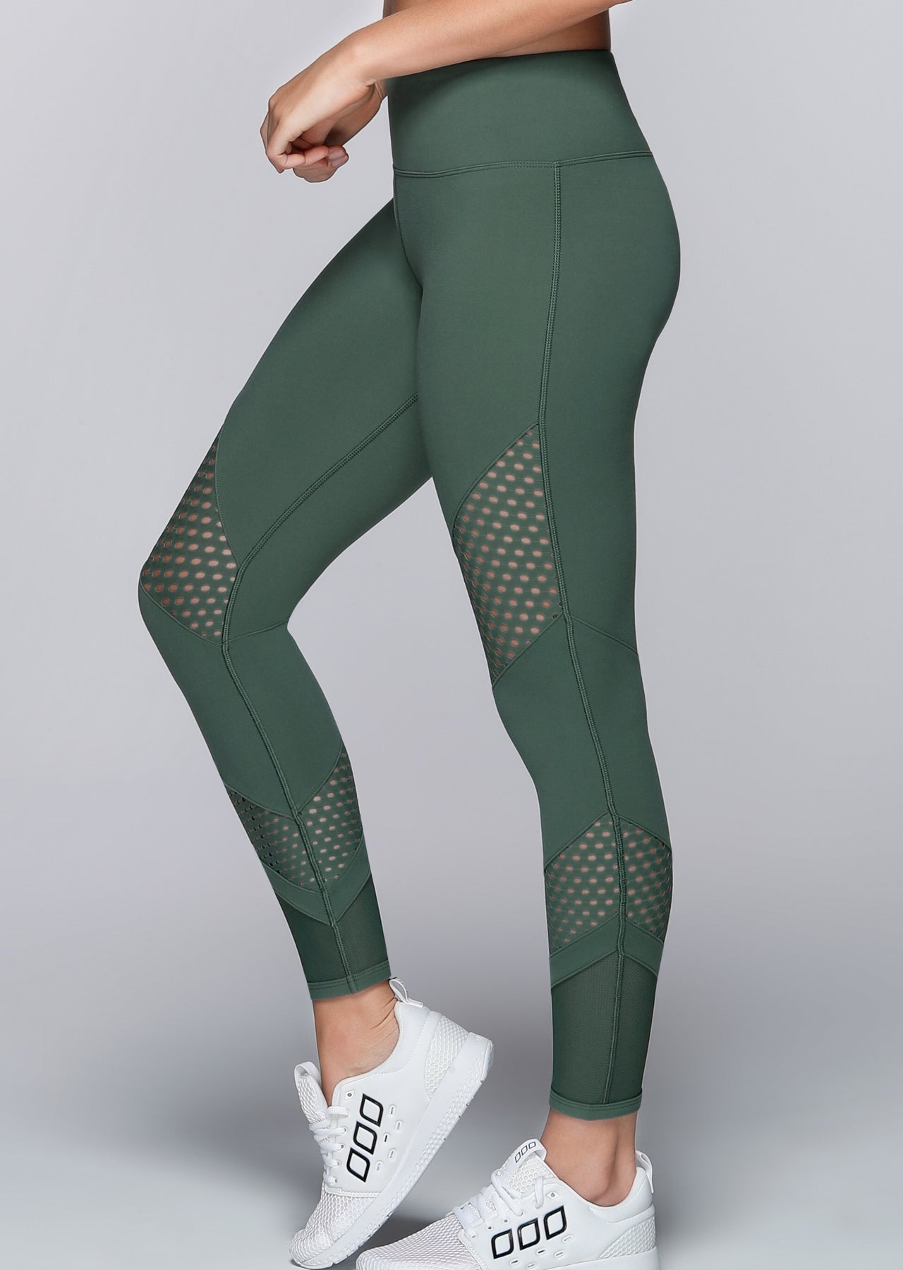 Lorna Jane Shimmer Ankle Biter Tight - Military