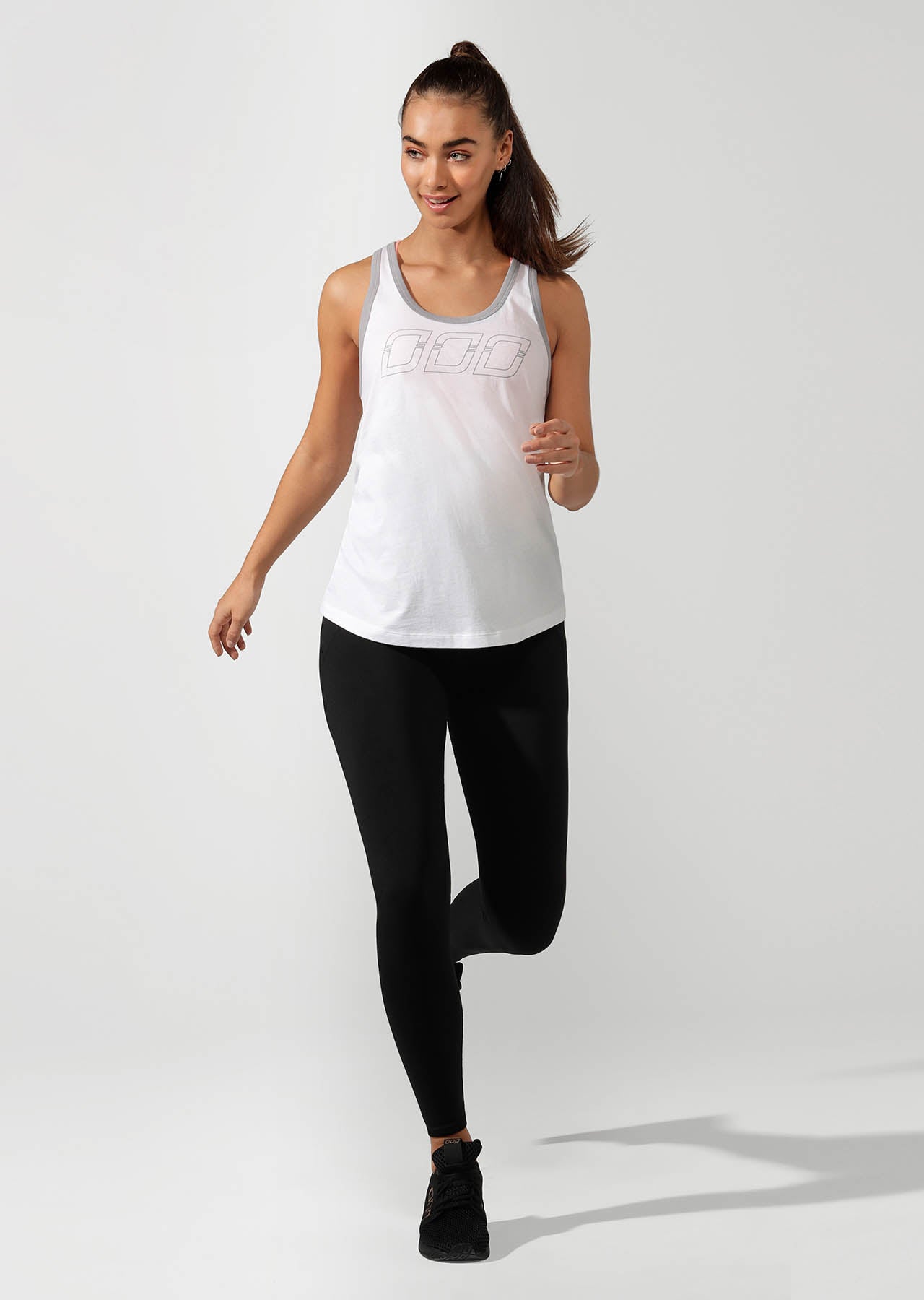 Lorna Jane Side Line Icon Tank - White