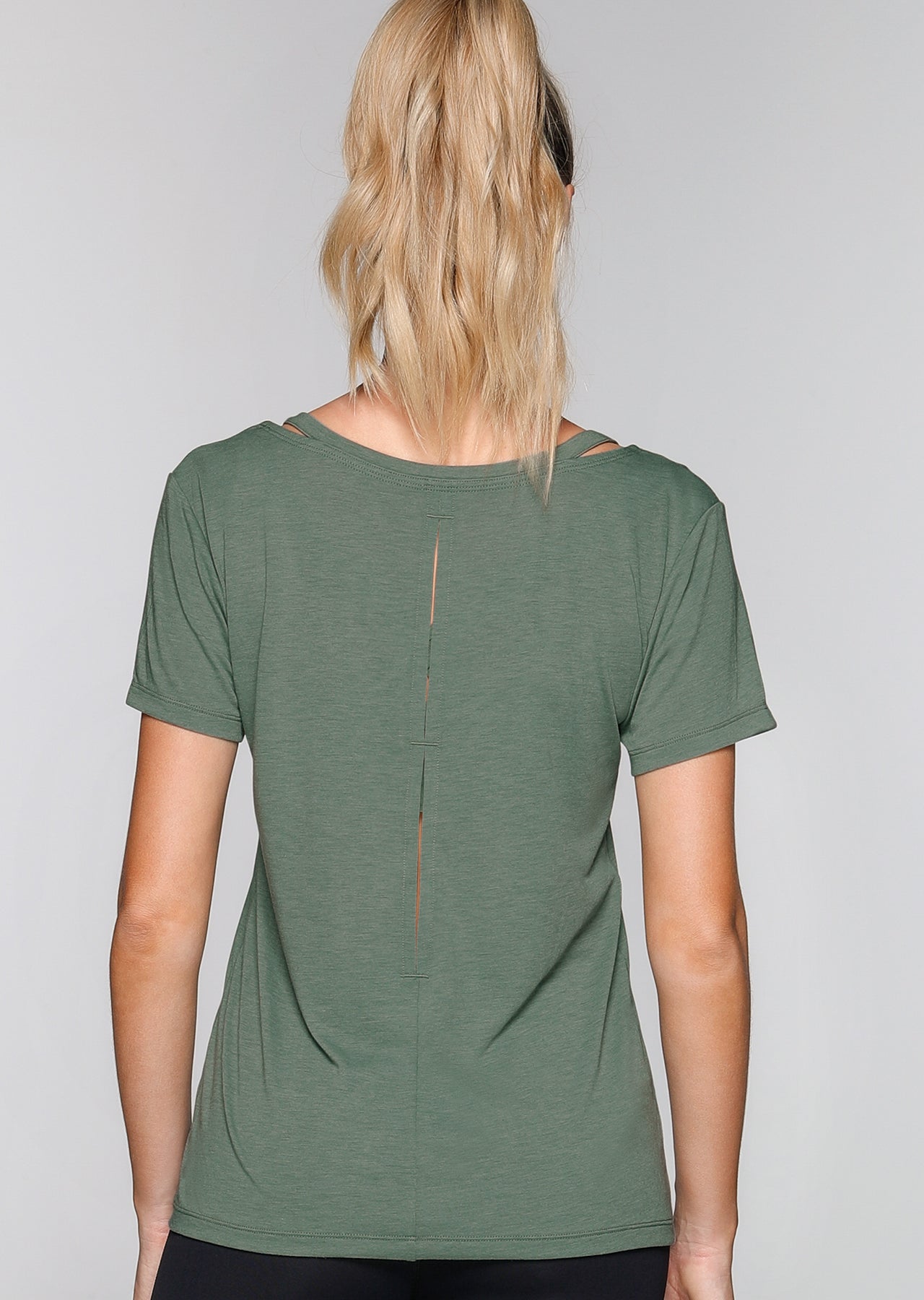 Lorna Jane Simple And Sweet Tee - Light Khaki Marl