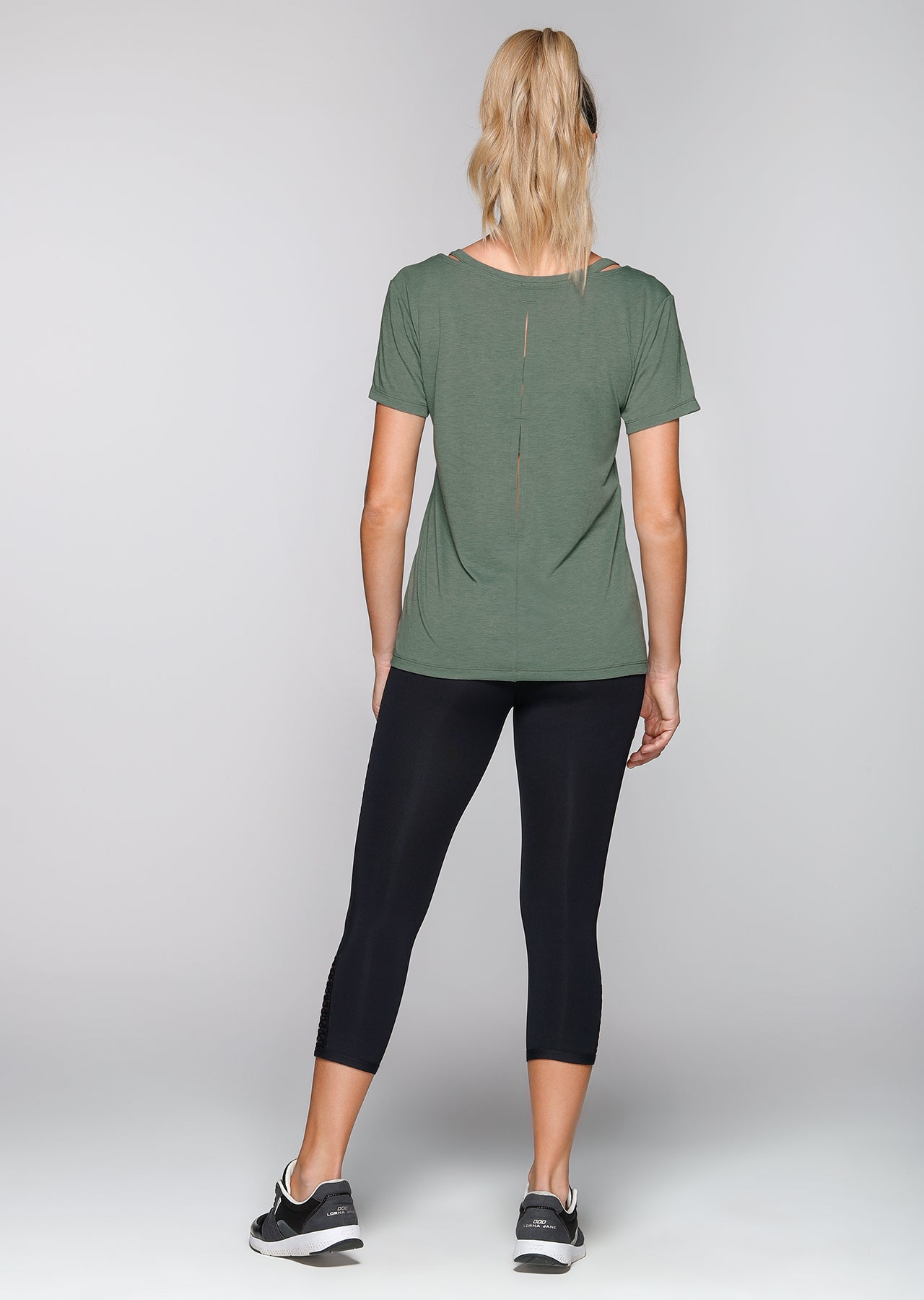 Lorna Jane Simple And Sweet Tee - Light Khaki Marl