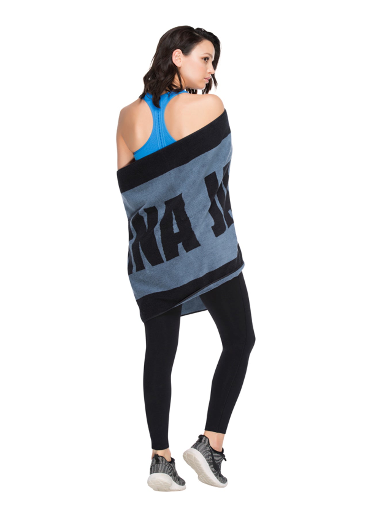 Lorna Jane Sleek Sports Gym Towel - Black/Powder Grey