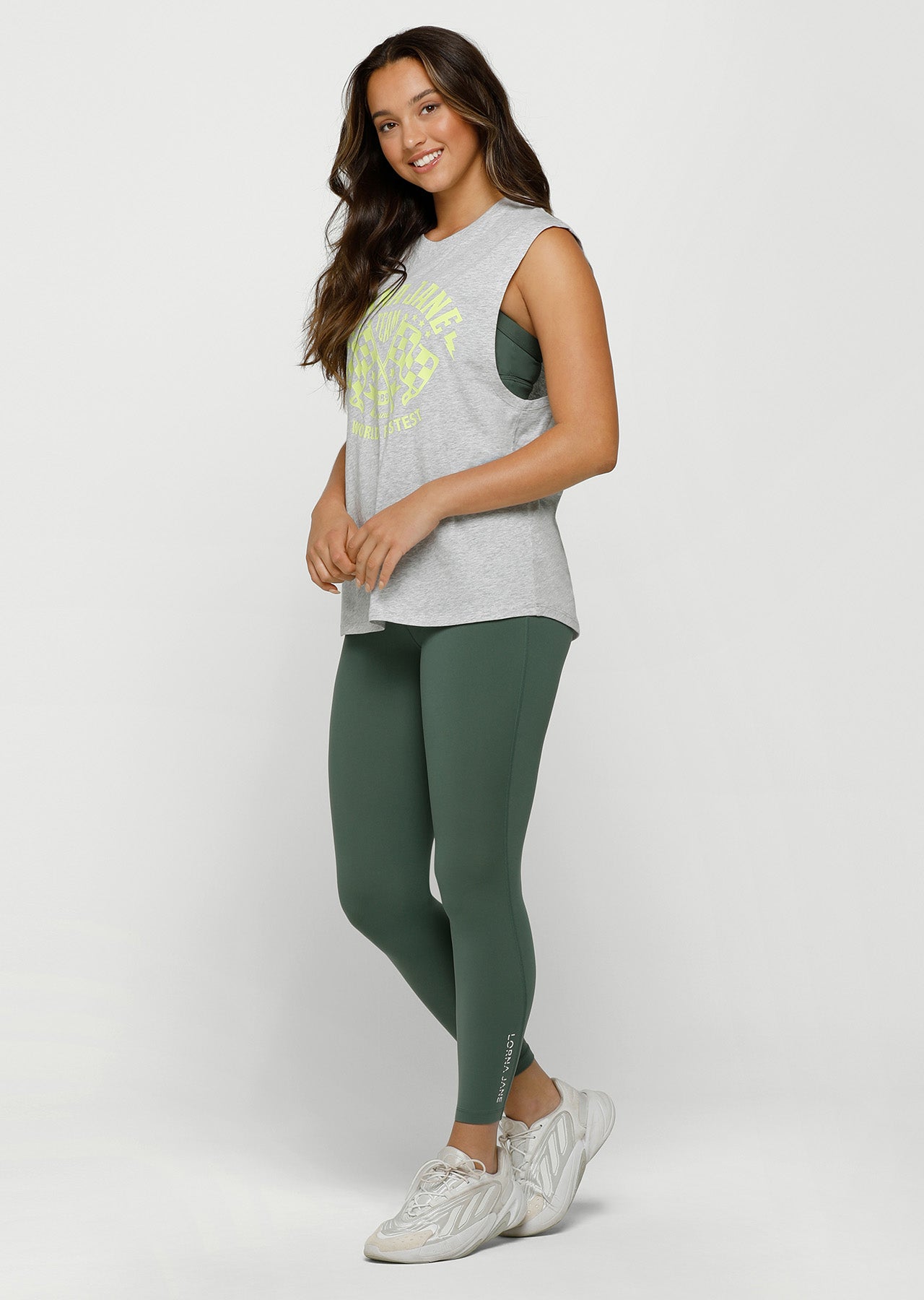 Lorna Jane Speedway Boyfriend Muscle Tank - Light Grey Marl