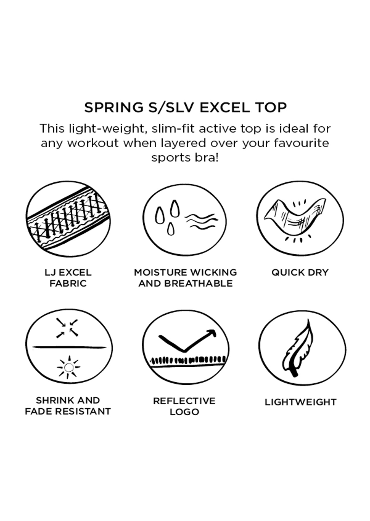 Lorna Jane Spring S/Slv Excel Top - Cosmic Dust