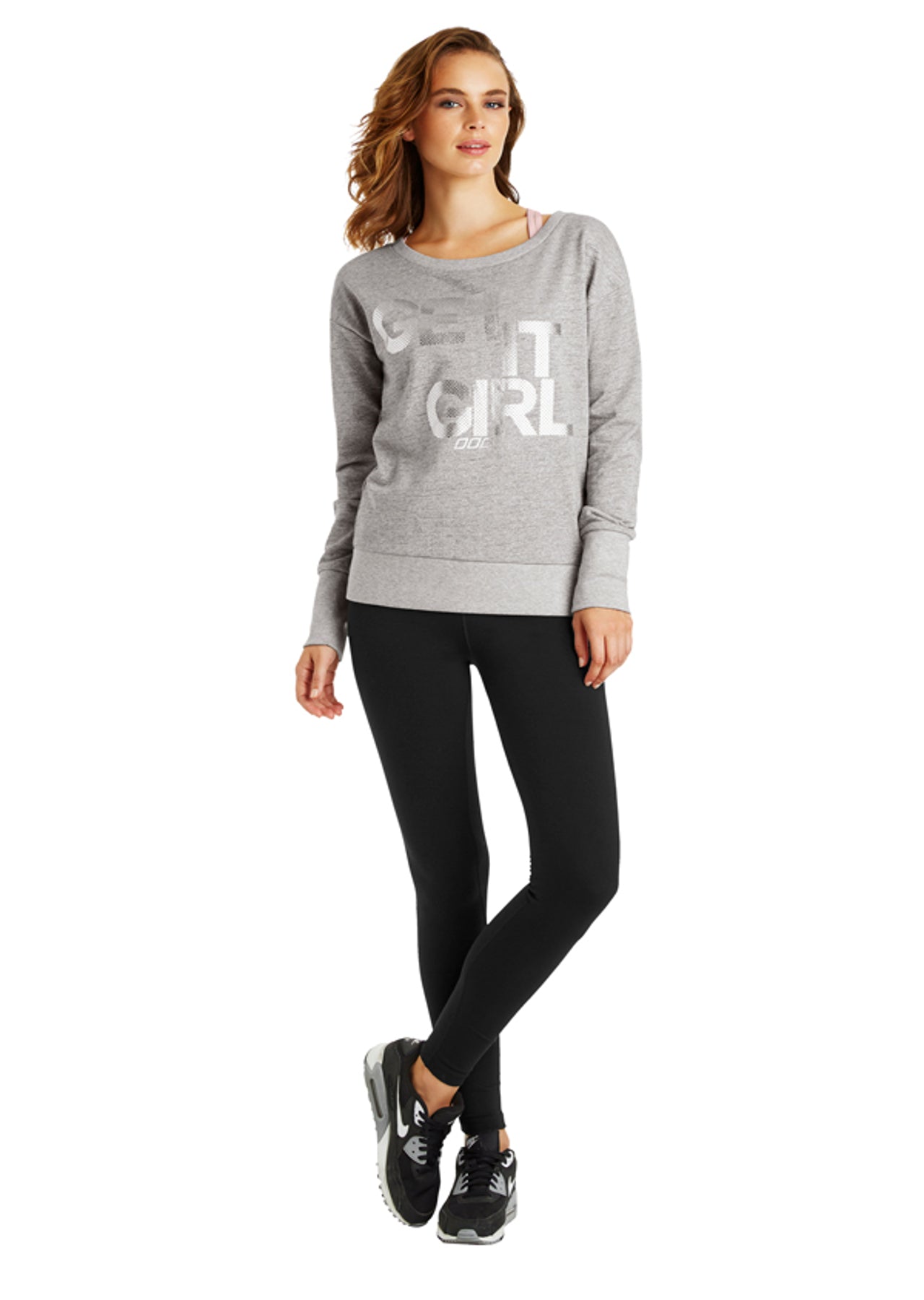 Lorna Jane Starlight L/Slv Sweat - Grey Marl Sparkle