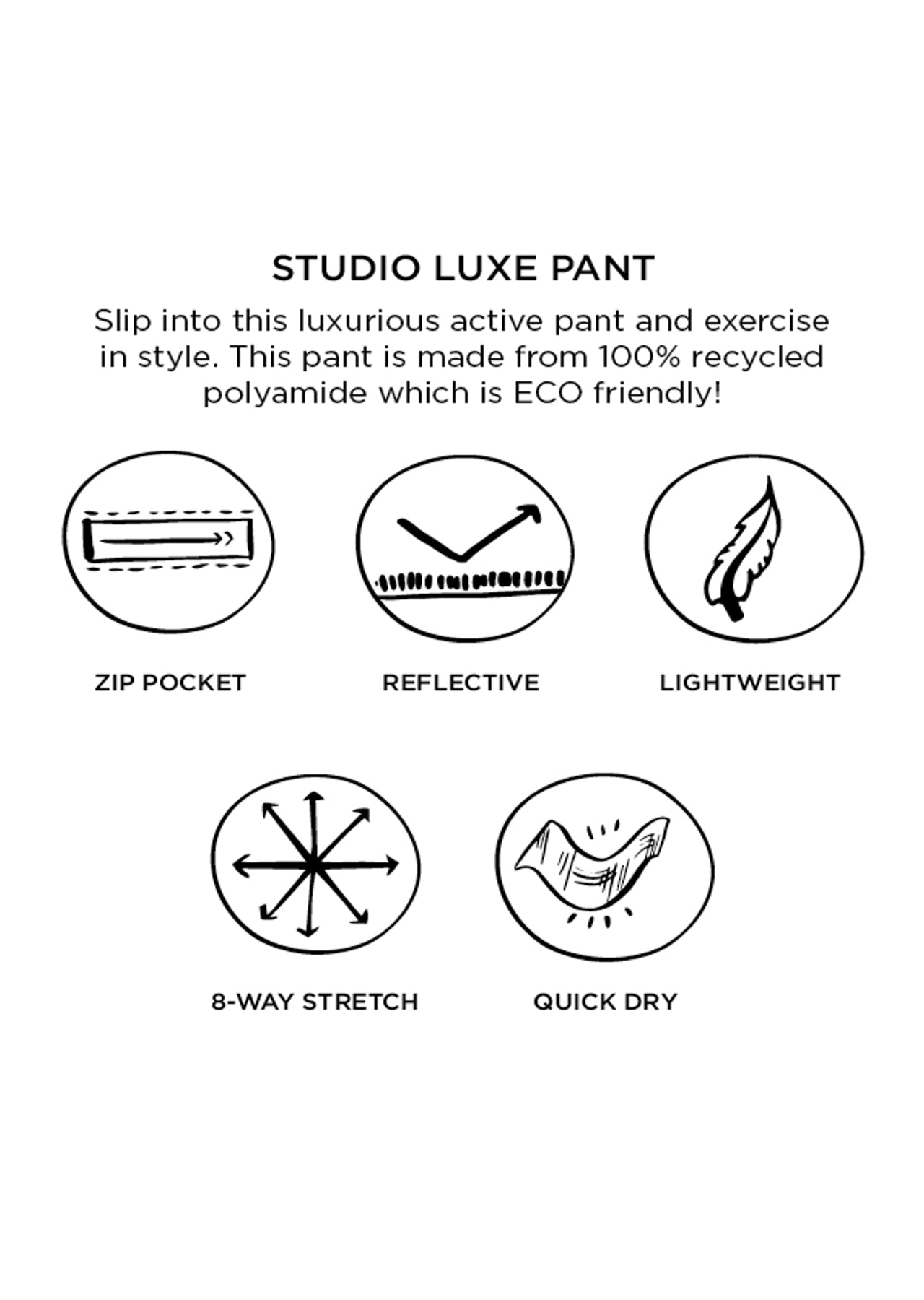 Lorna Jane Studio Luxe Pants - Black