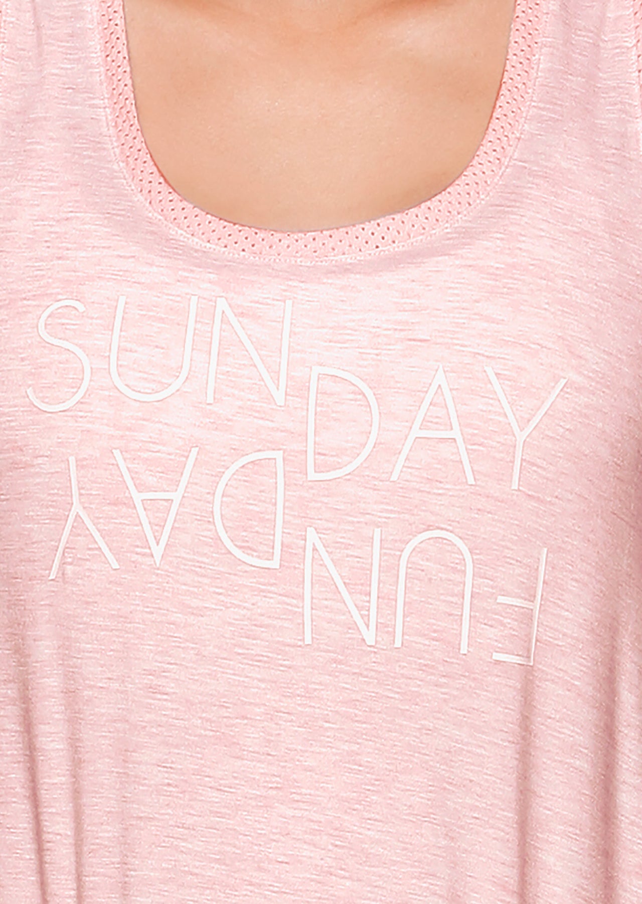 Lorna Jane Sunday Funday Tank - Blushed Pink Marl