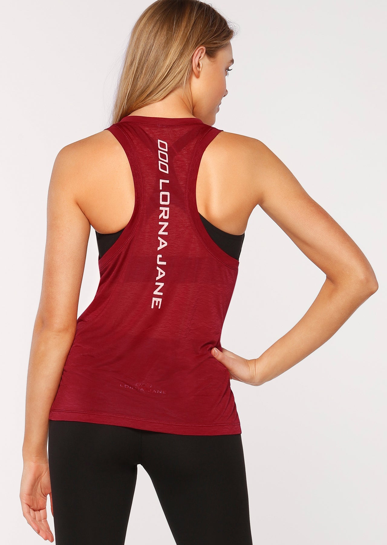 Lorna Jane Superfine Active Muscle Tank - Dark Red