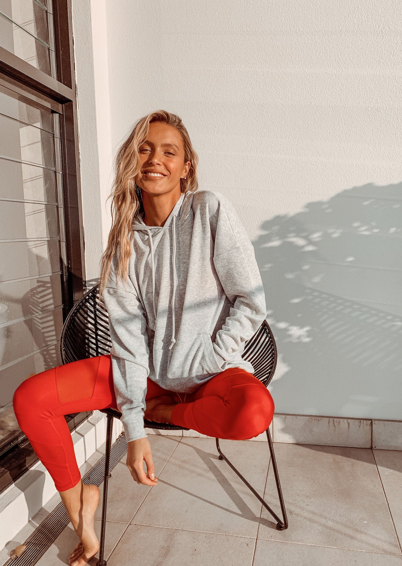 Lorna Jane Swagger Hoodie - Light Grey Marl