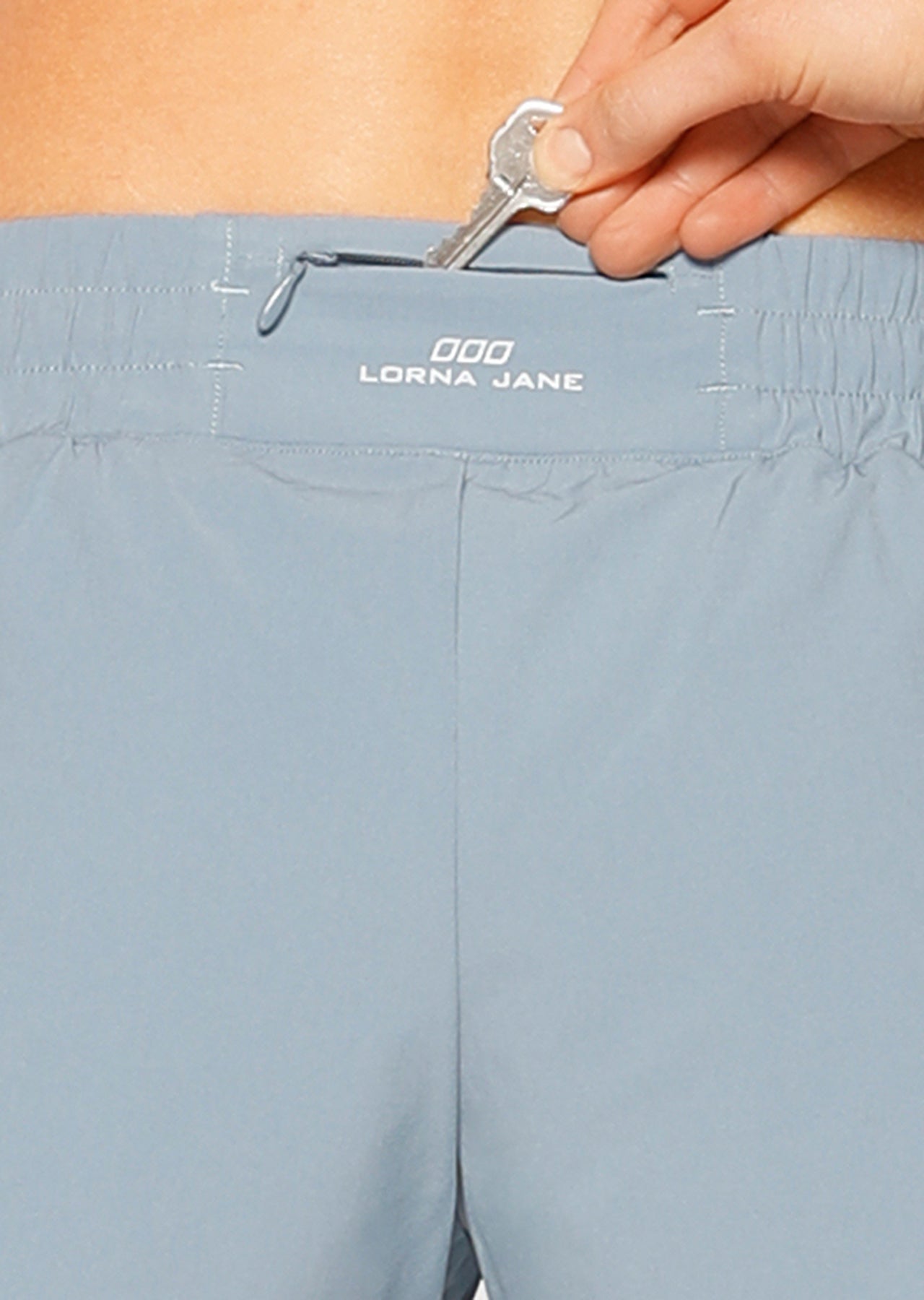 Lorna Jane Swift Run Shorts - Washed Out Blue
