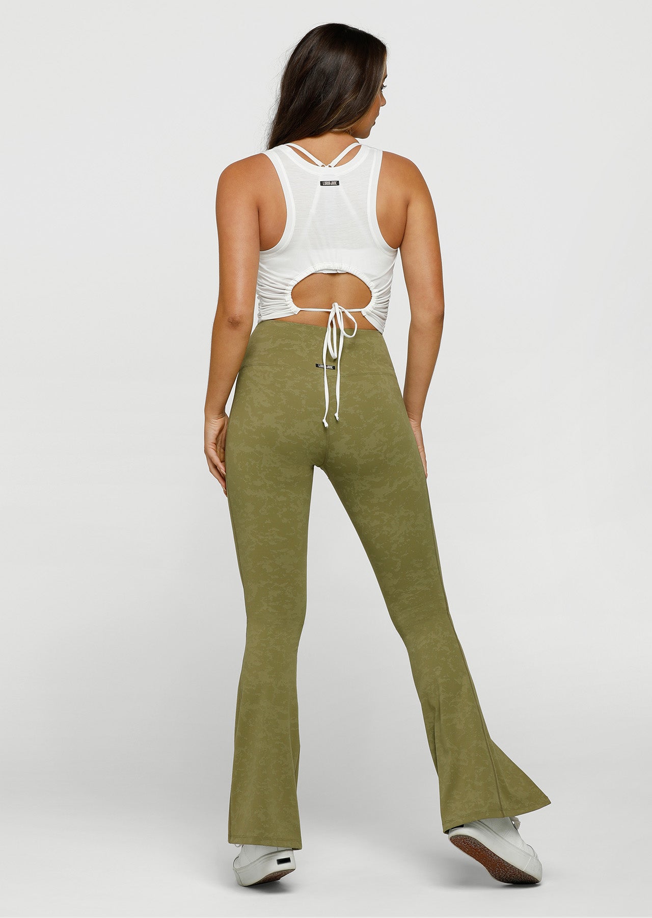 Lorna Jane Tie Up Jersey Tank - Porcelain