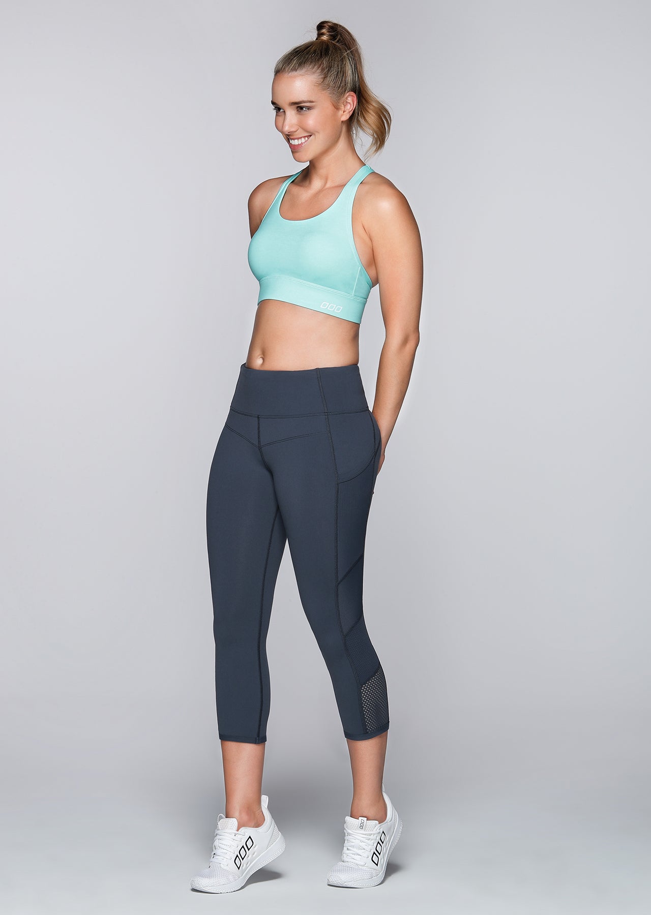 Lorna Jane Train Hard Sports Bra - Maldive Marl