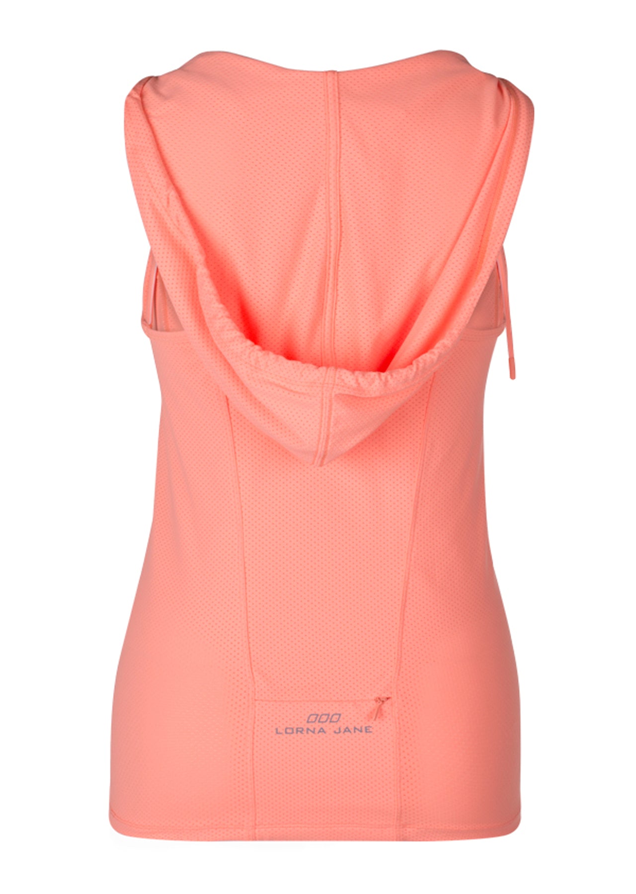 Lorna Jane Trista Hooded Excel Tank - Pale Neon Apricot