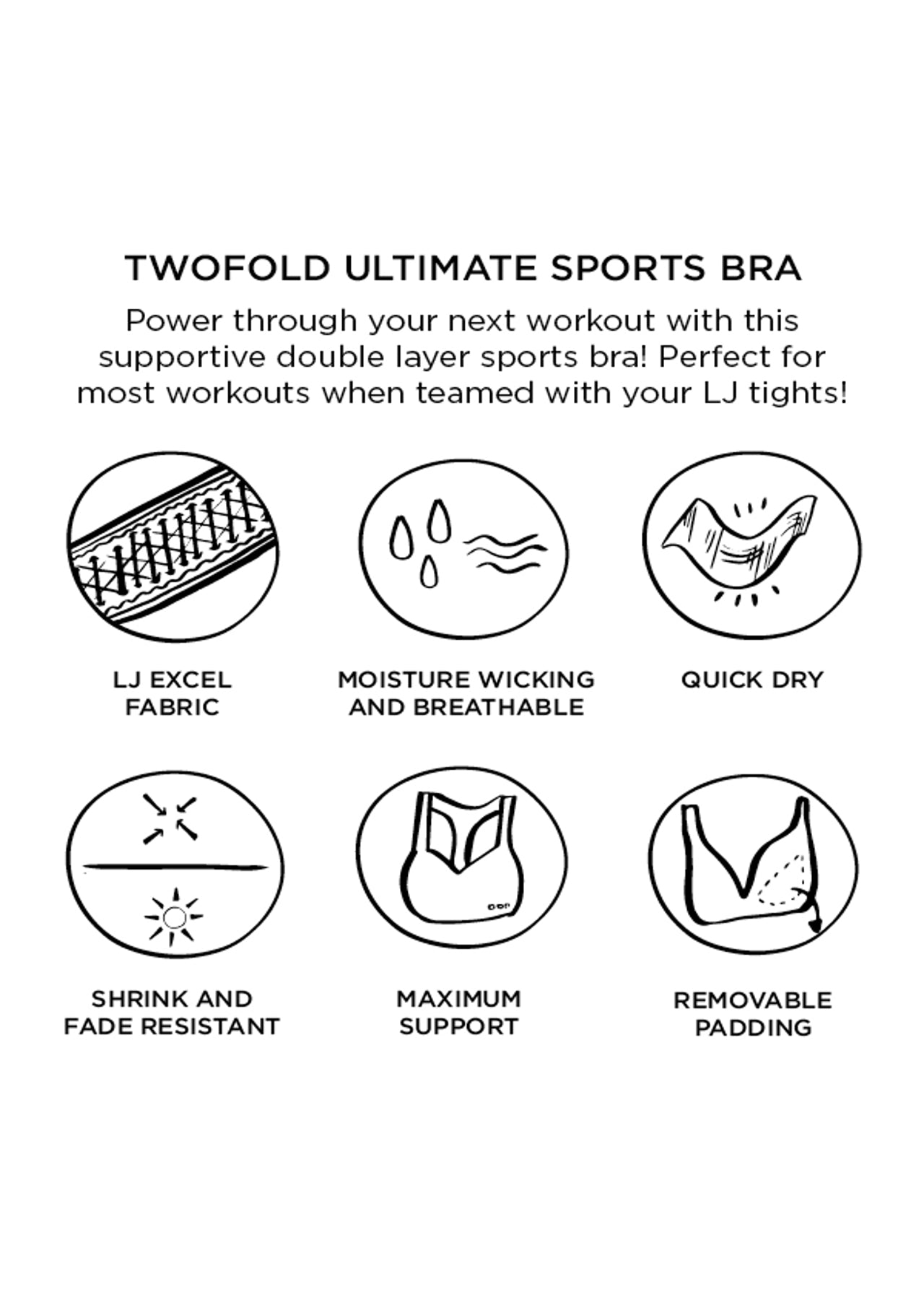 Lorna Jane Twofold Ultimate Sports Bra - Calypso/Black