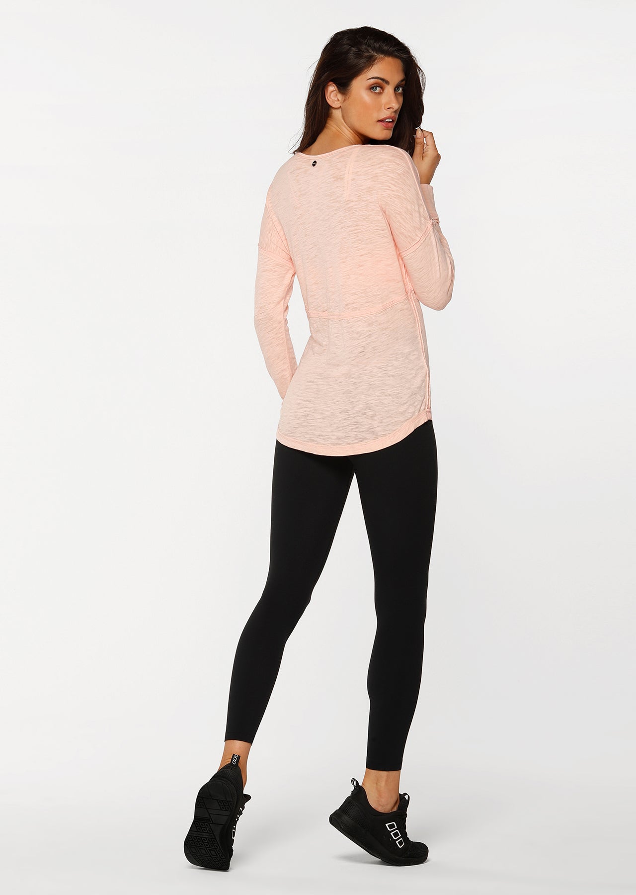 Lorna Jane Vintage LJ Long Sleeve Top - Pink Sand Marl