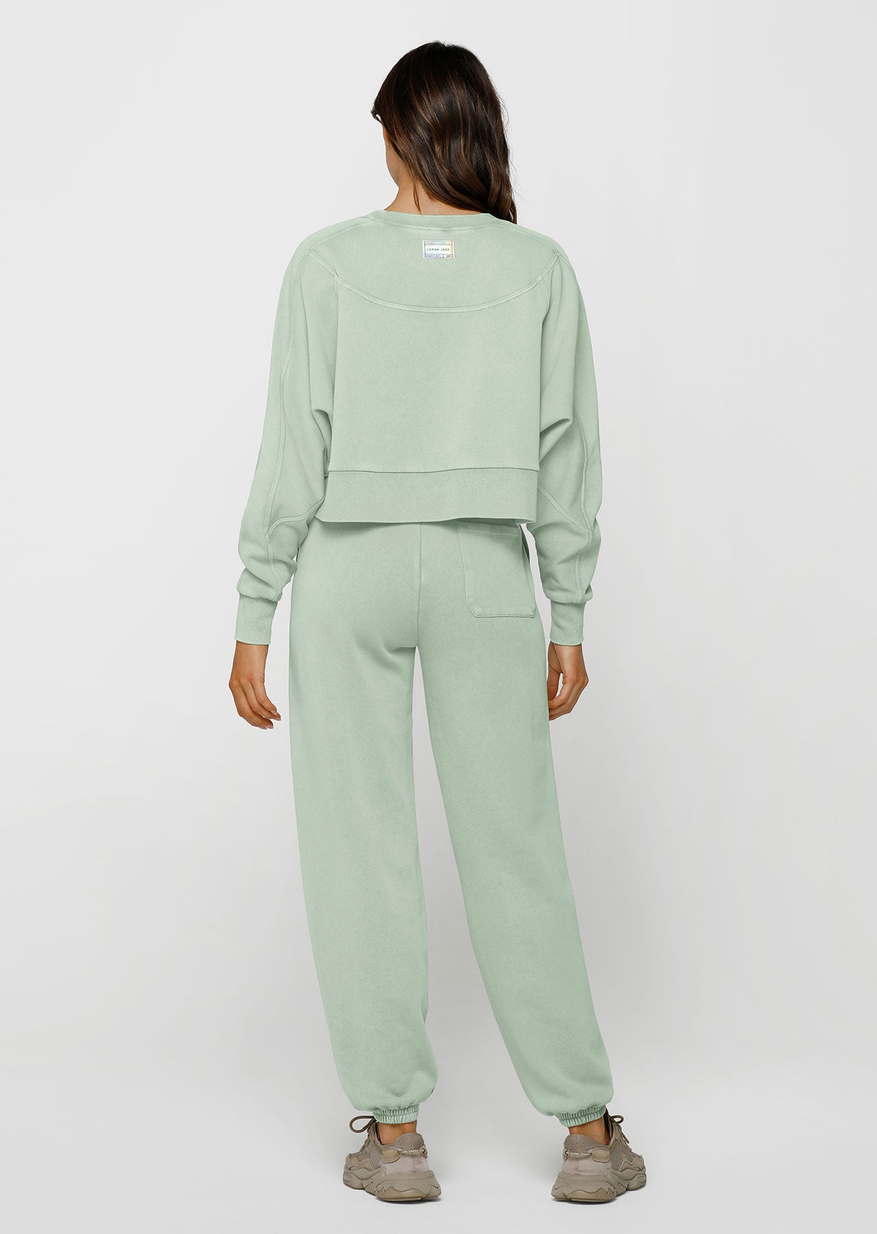 Lorna Jane Vintage Wash Batwing Crop Jumper - Washed Wild Mint