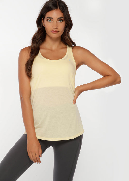 Lorna Jane All Time Gym Tank - Lemon Cream