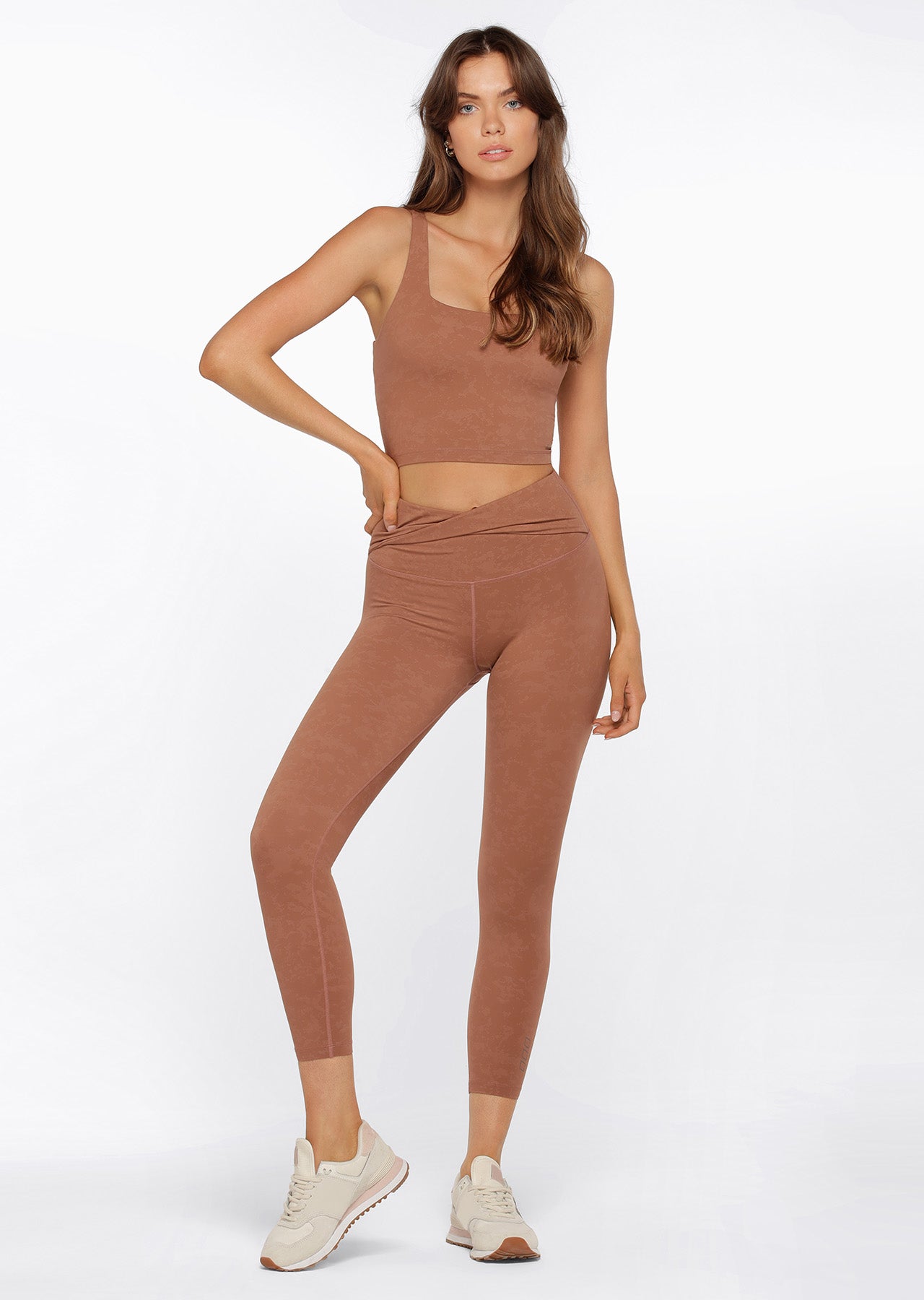 Lorna Jane Twist Tank Bra Combo - Washed Clove